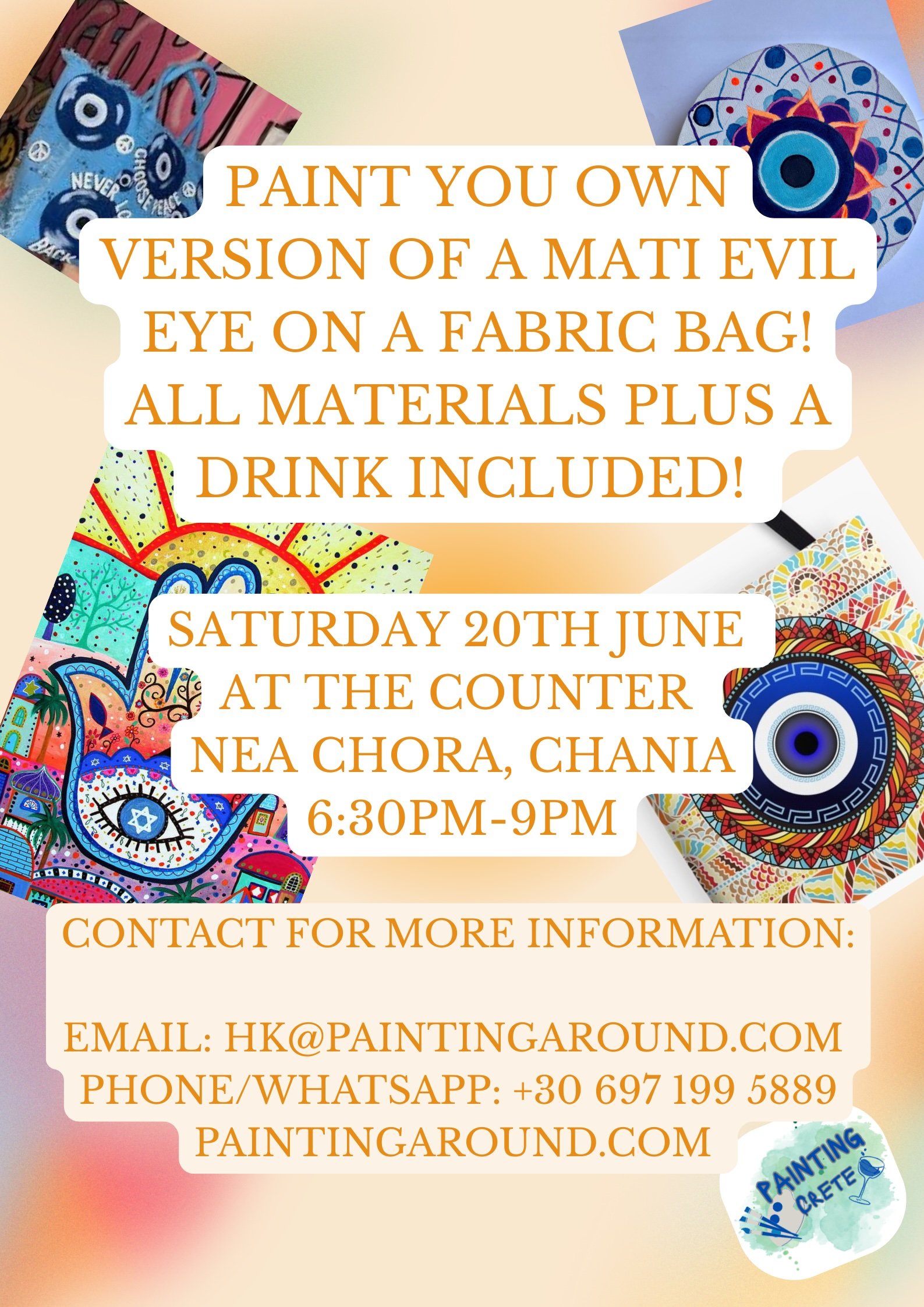 Paint Your Own Summer Beach Bag! Mati Eye Paintings