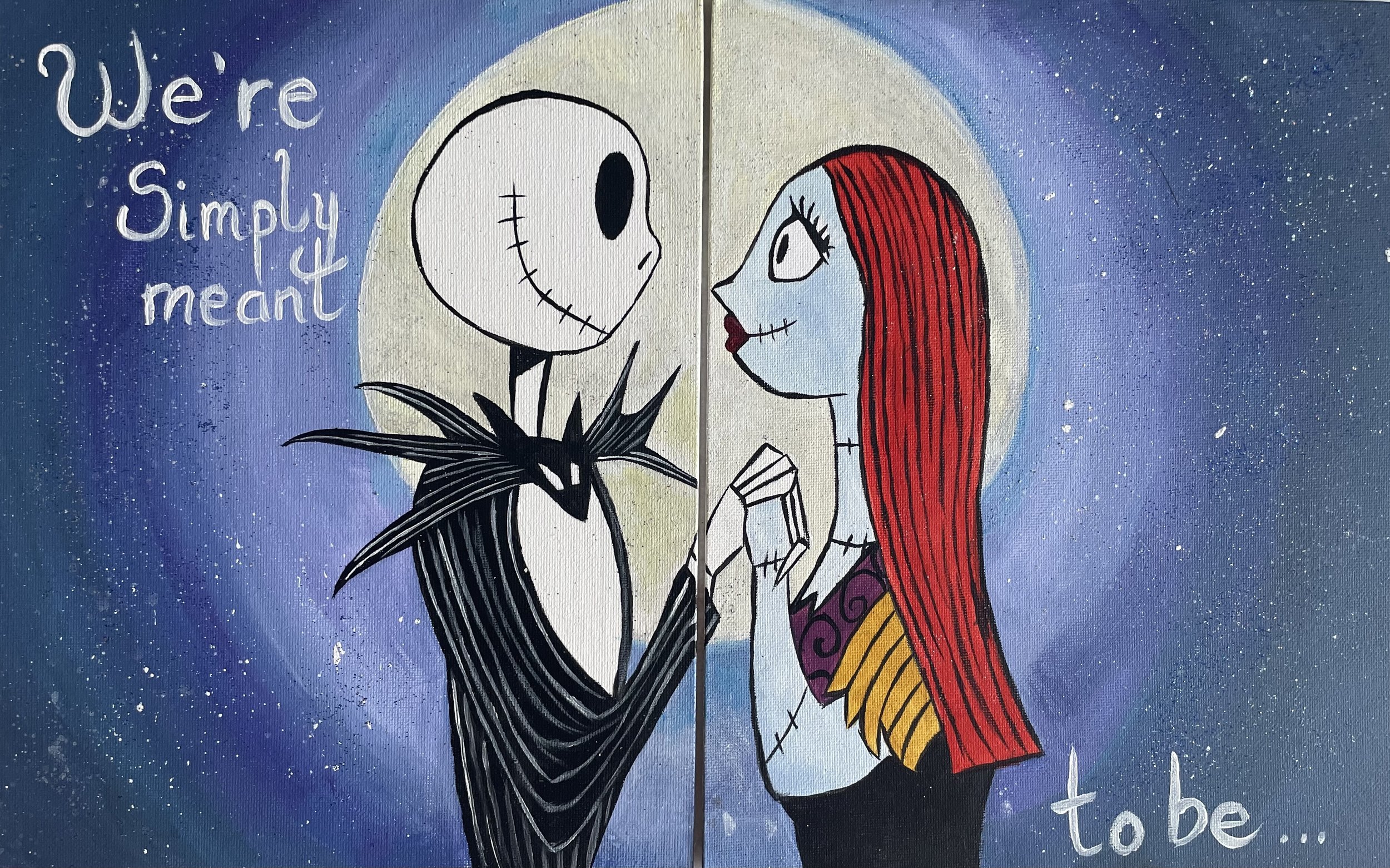 A Nightmare Before Christmas. Couples Painting. 