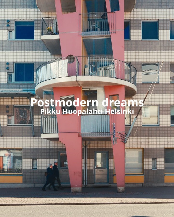 Postmodern dreams from Pikku Huopalahti neighbourhood of Helsinki. These buildings look like colourful cookie packages as one rather famous Finnish pop rock song by Pariisin Kev&auml;t says it 🎨💯 

Do you want to see more postmodern architectural g