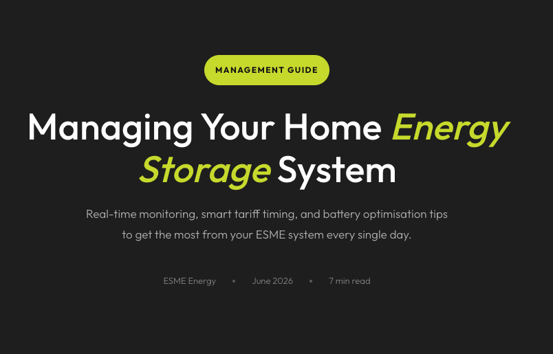 Managing your home energy storage system