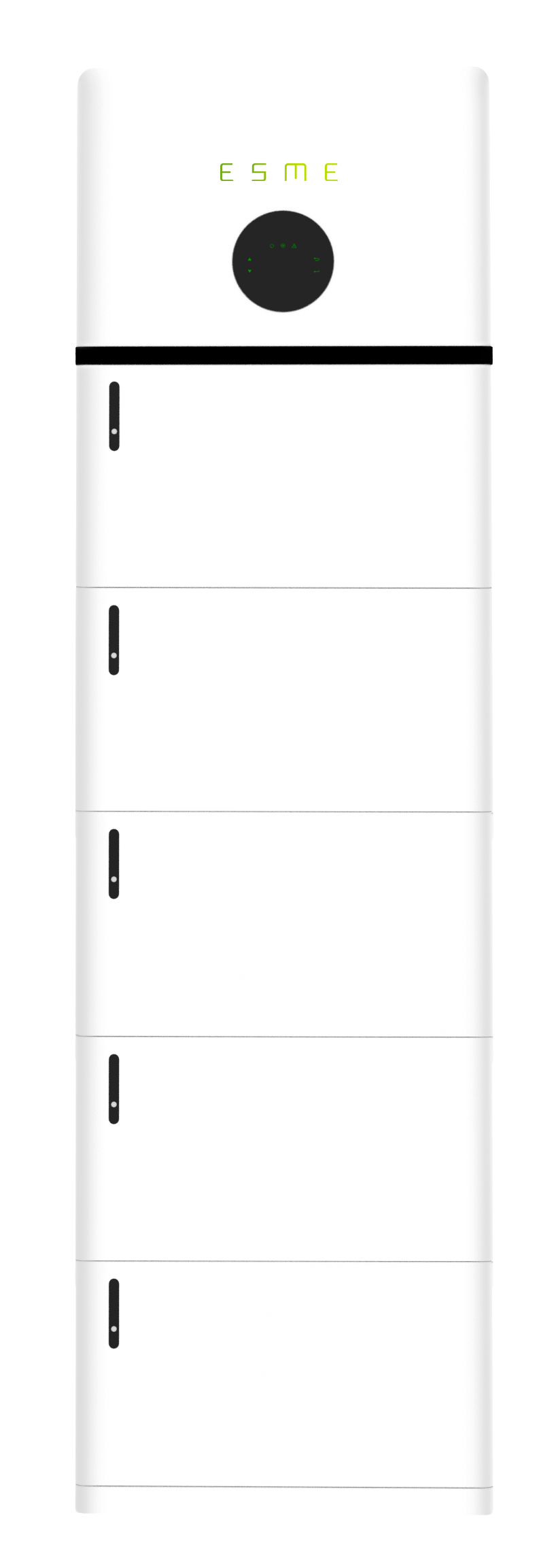 Image of modular home battery storage using five 5kWh storage units