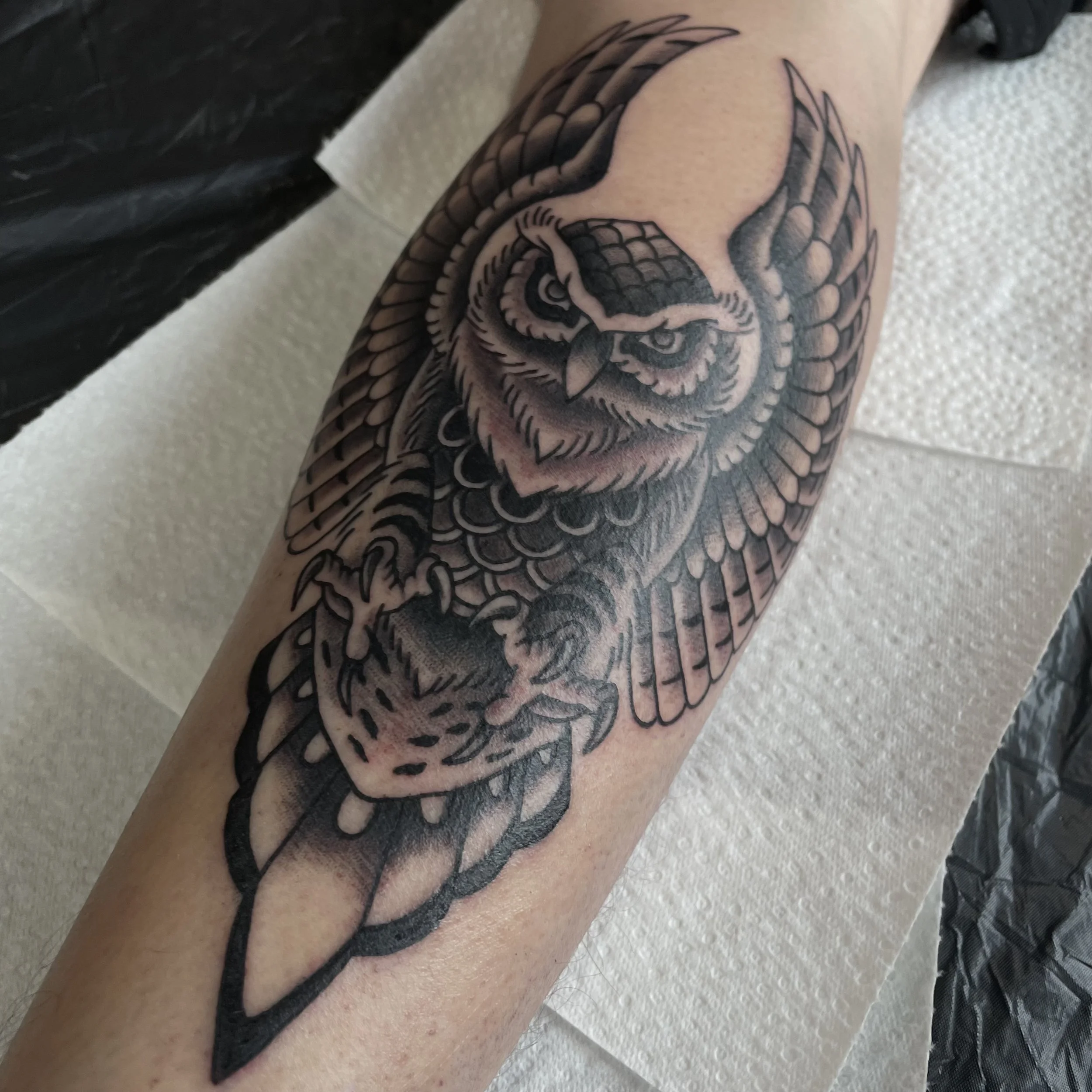 Traditional owl tattoo black.jpeg