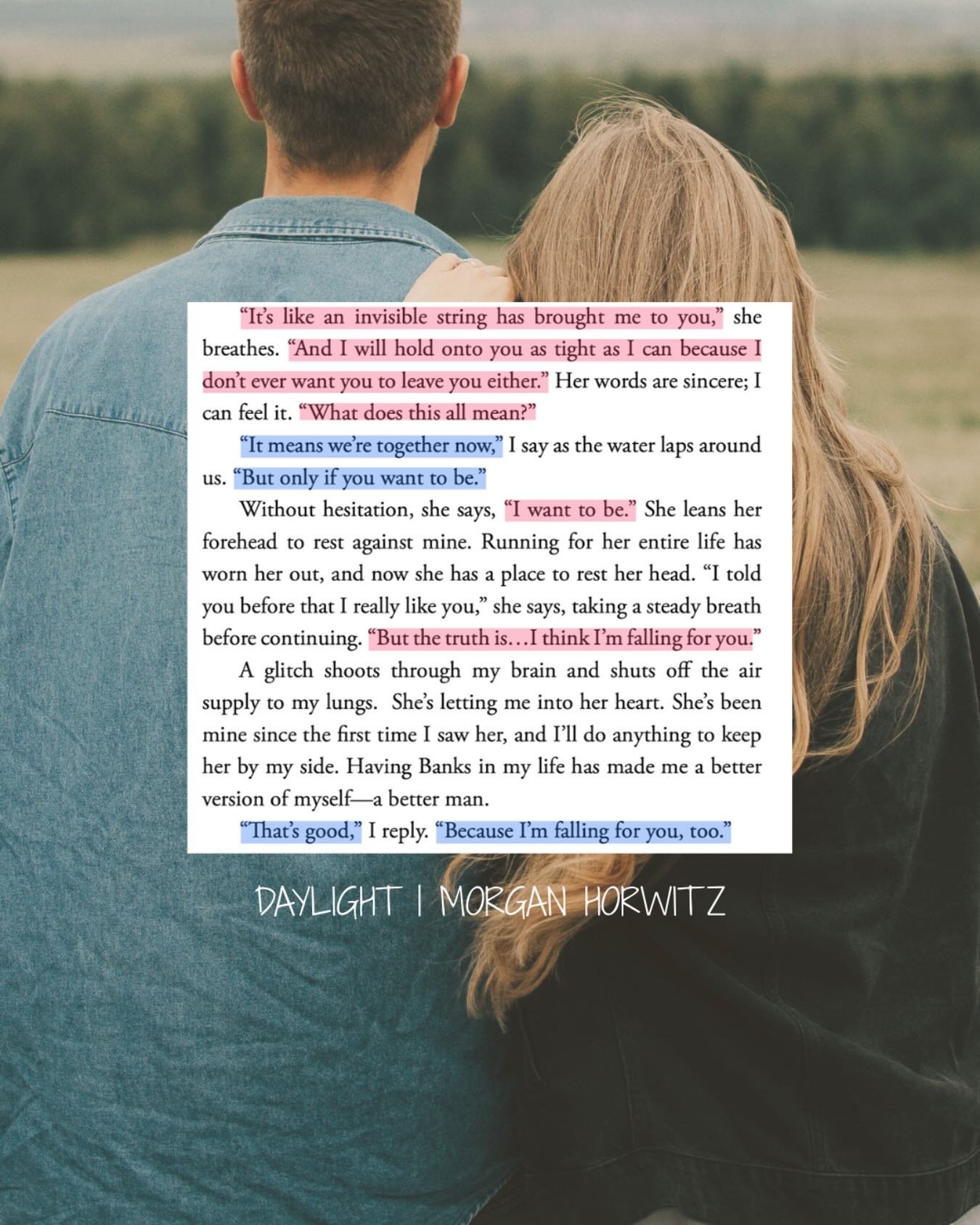 have you picked up daylight yet? ✨🩵

daylight is a story filled with growing and healing and a strong sense of found family - a small-town romance with mountains, wine and many fluffy animals 💘

✨ daylight is available to read now! ✨

🎀 found fami