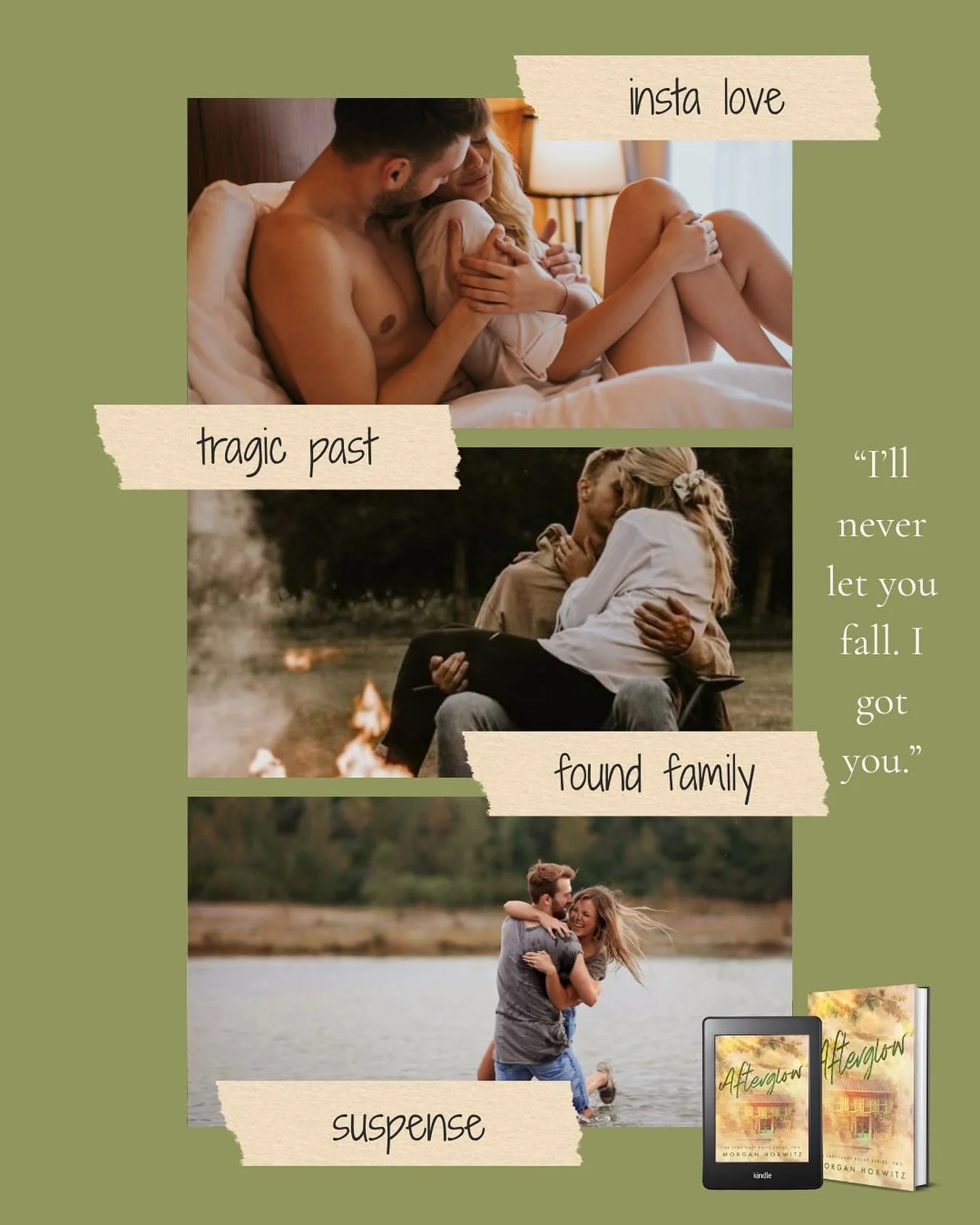 in the mood for an insta love, found family romance?

look no further because afterglow is OUT NOW! ✨🫶🏼

if you love: 

💐 tragic pasts 
✨ insta love 
💐 suspense 
✨ found family 

than this book is the one for you! 

Afterglow is a story about rec