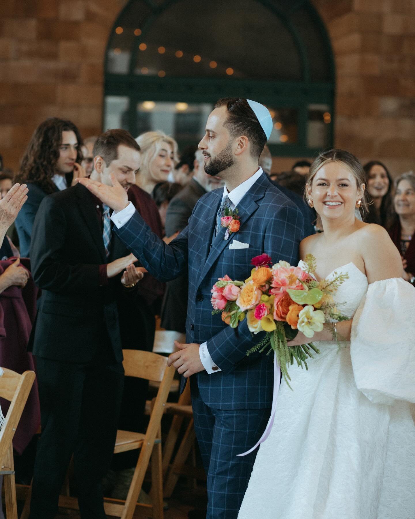 Erika and Gabe processed down the aisle together to this song and were met with cheers from their loved ones and that is just one reason why their wedding ceremony was one of my favorites of all time. 

Photos: @taylorsimonphoto 
Venue: @thepennsylva