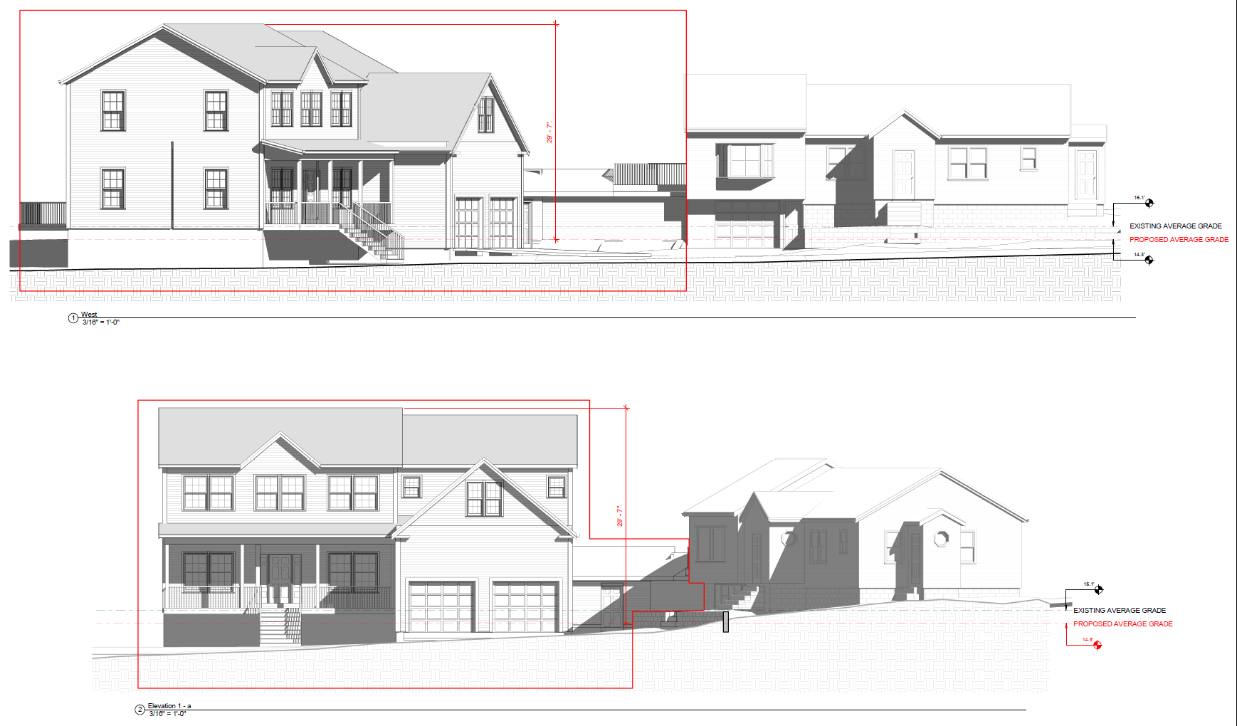 Elevations of proposed Addition