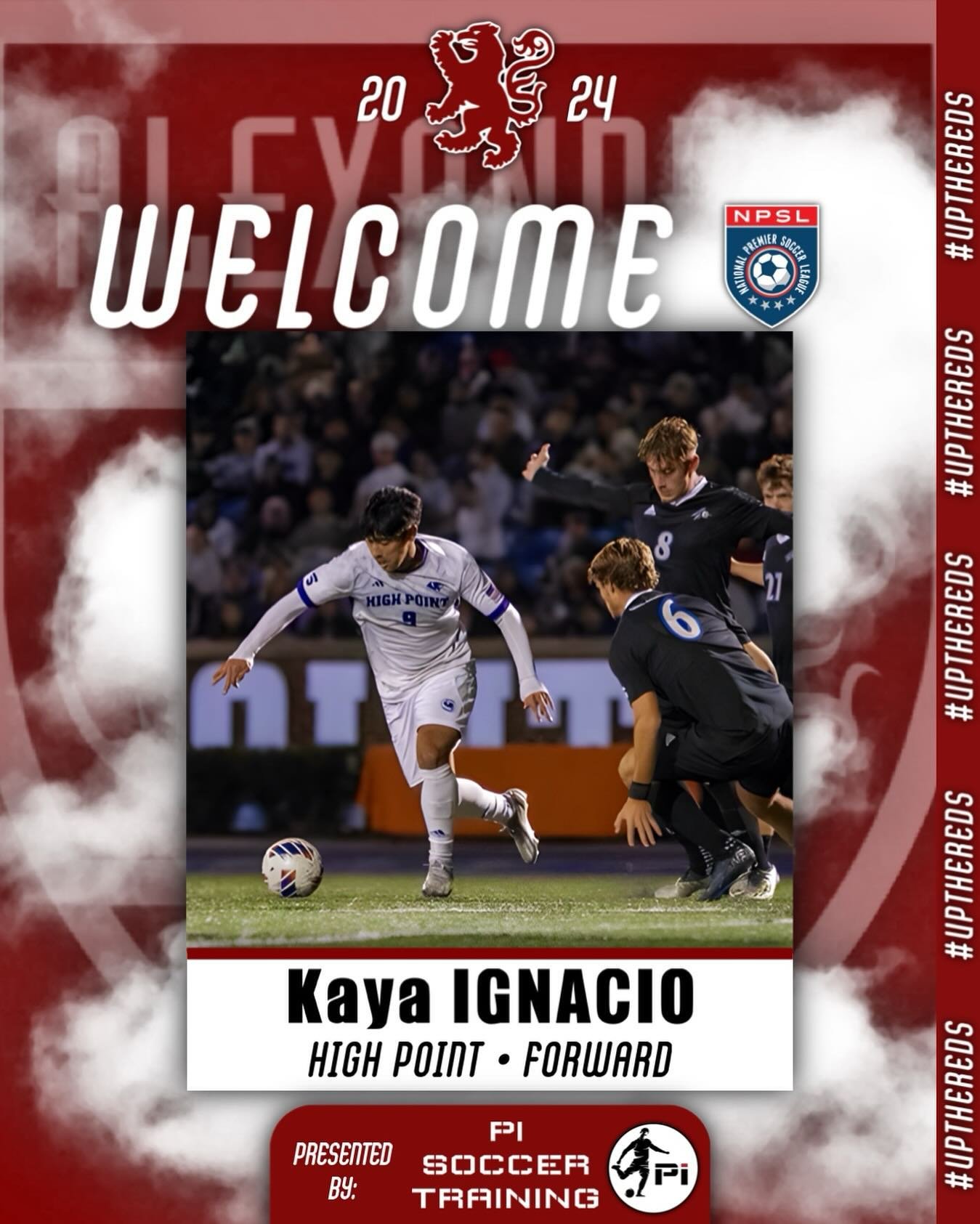 NEW 2024 NPSL PLAYER ANNOUNCEMENT

Welcome to the Reds Kaya Ignacio! Kaya joins the Reds from High Point University where he just completed his senior season that saw the Panthers win a Big South Championship and earn a NCAA Tournament appearance. In