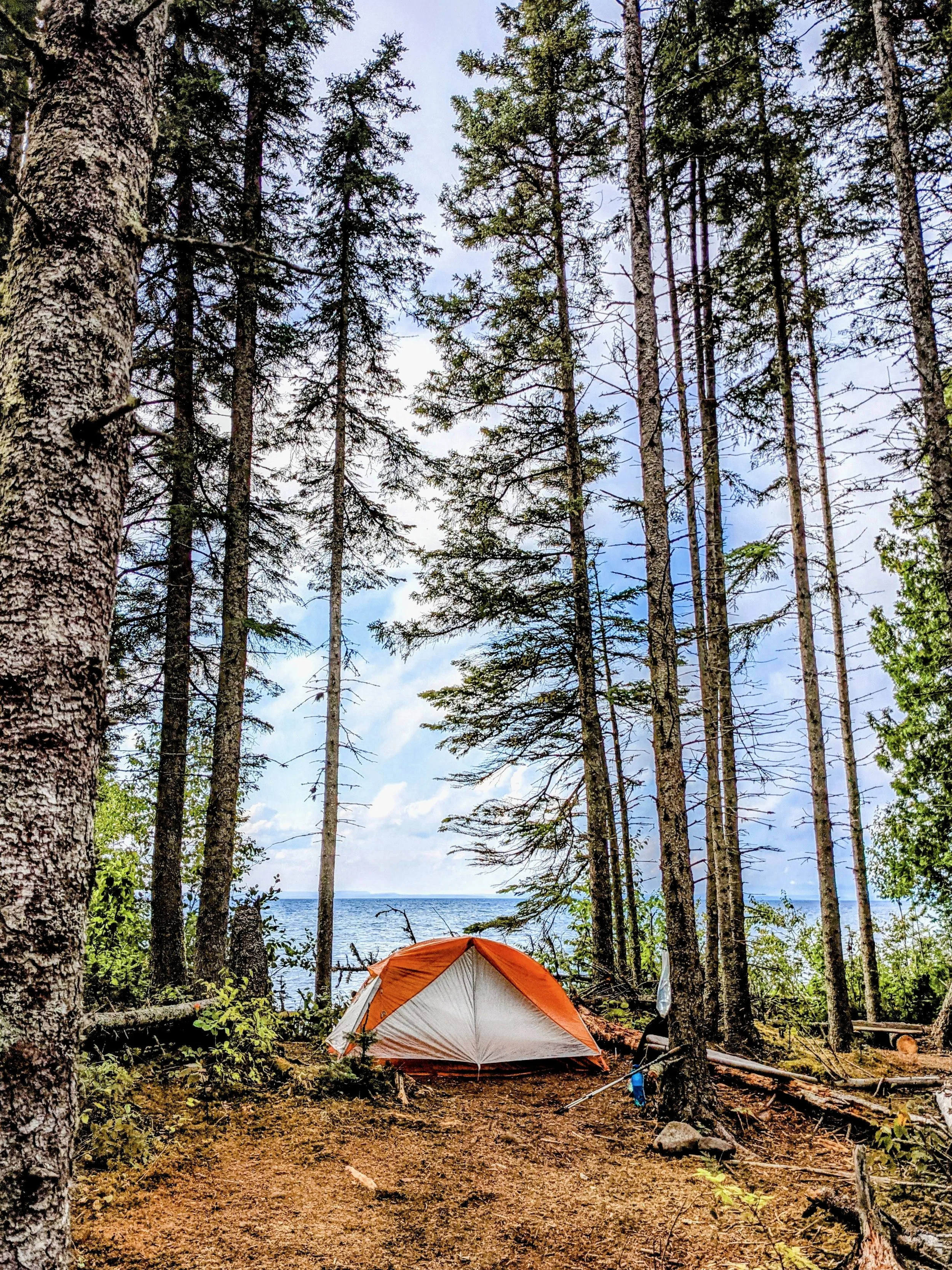 Camping at Huginnin Cove, by Debra Ortolan