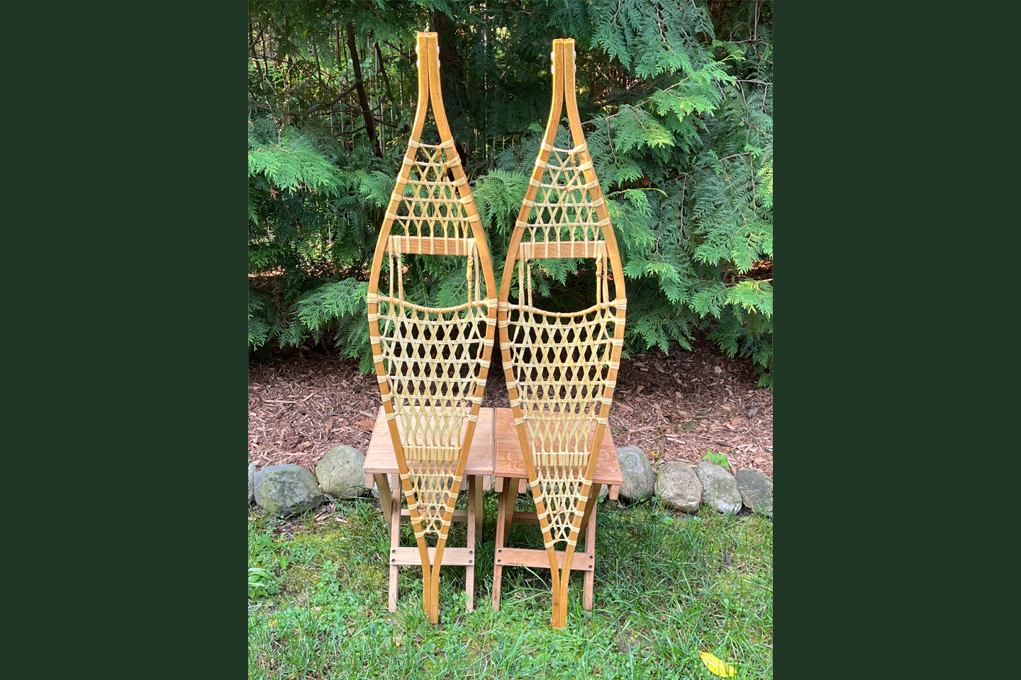 Traditional Handcrafted Wooden Snowshoes by Michael George
