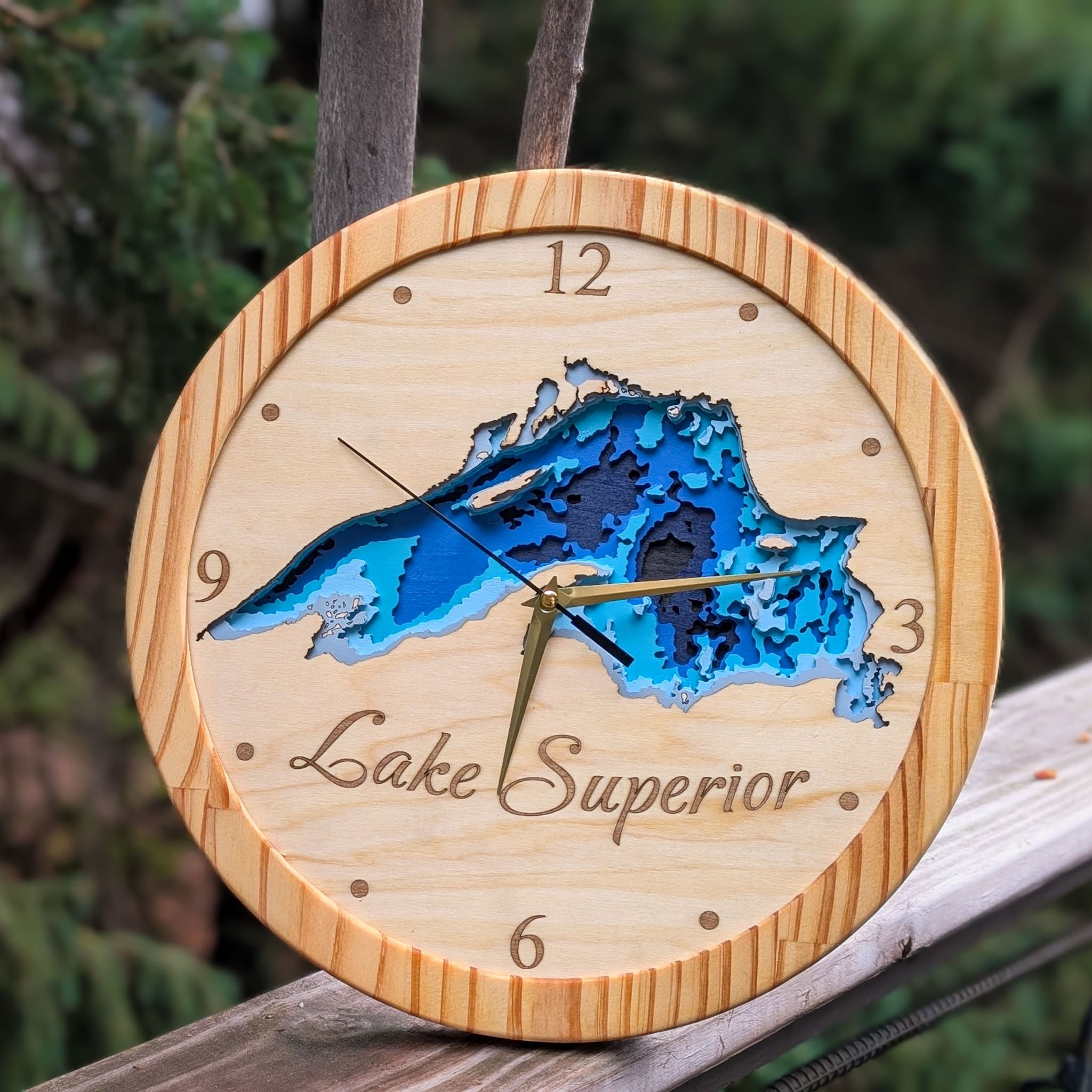 Lake Superior Depth Clock by Marcus Tanskanen