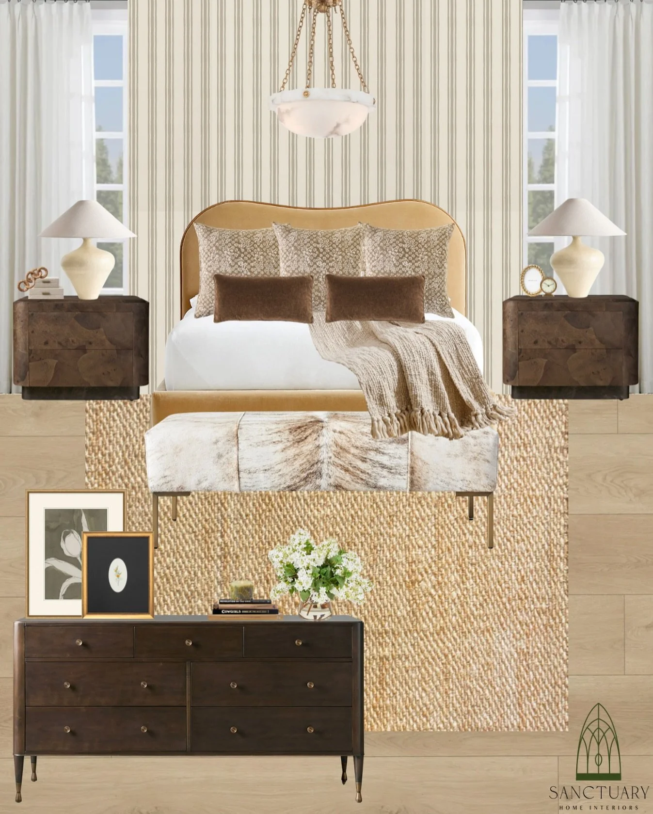 A bedroom that feels like a warm embrace. 🖤

With rich wood tones and layers of soft, inviting textures, this space wraps you in comfort and tranquility. 🛏️ It&rsquo;s more than a room-it&rsquo;s your personal retreat!

#interiordesign #homedecor #