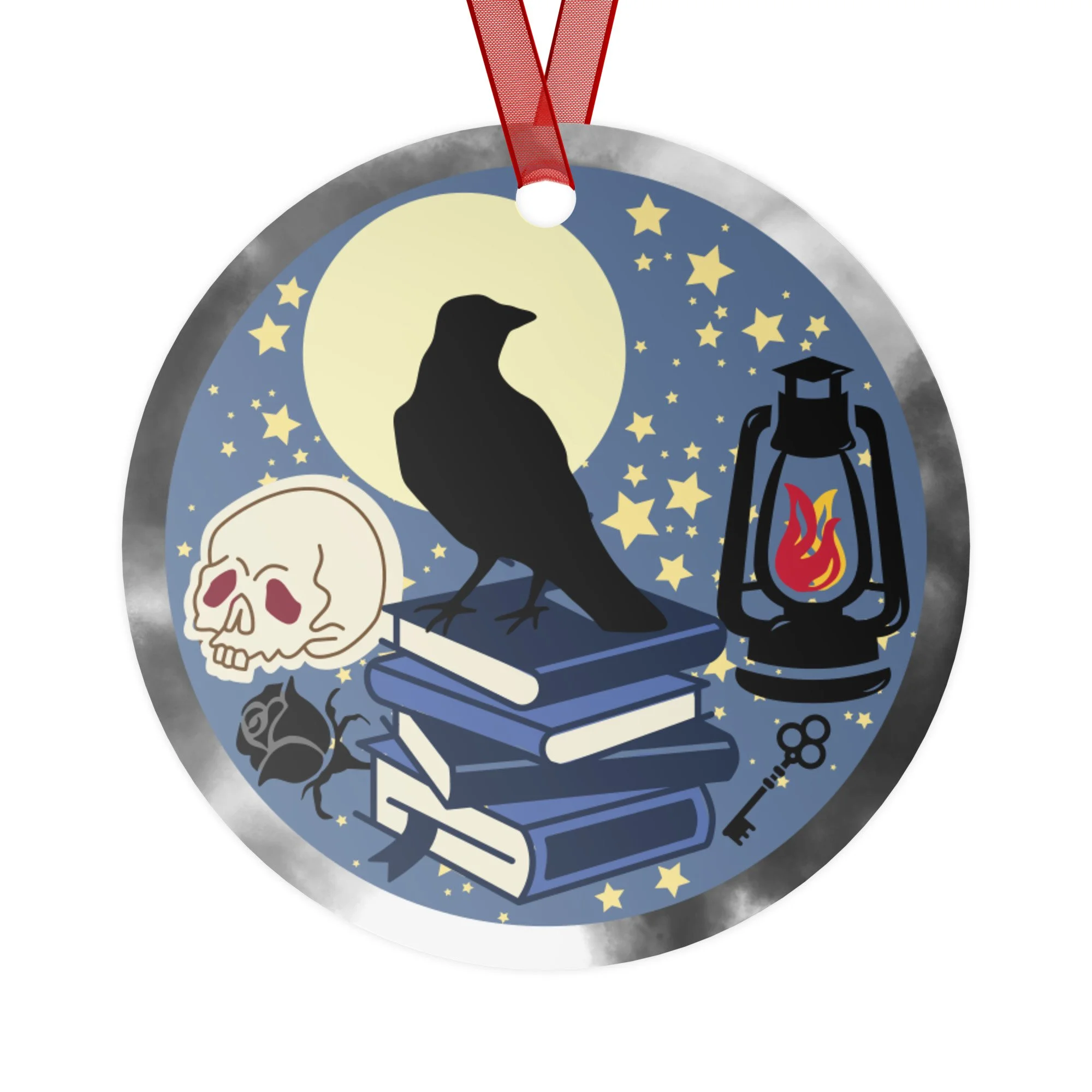 Gothic, Read In Peace, Double-Sided Metal Christmas Ornament