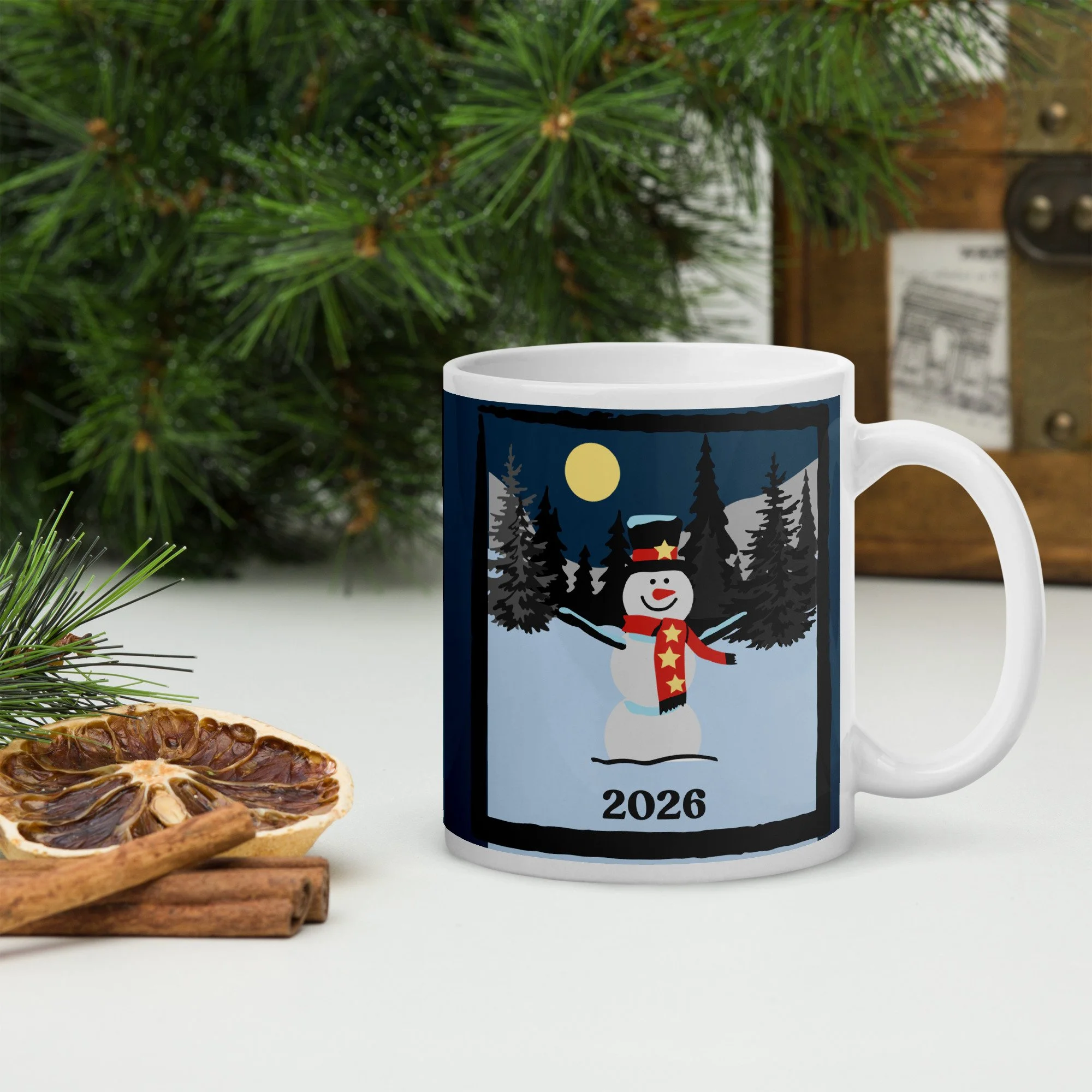 2026 Winter Wonderland Holiday Keepsake - White Glossy Ceramic Mug