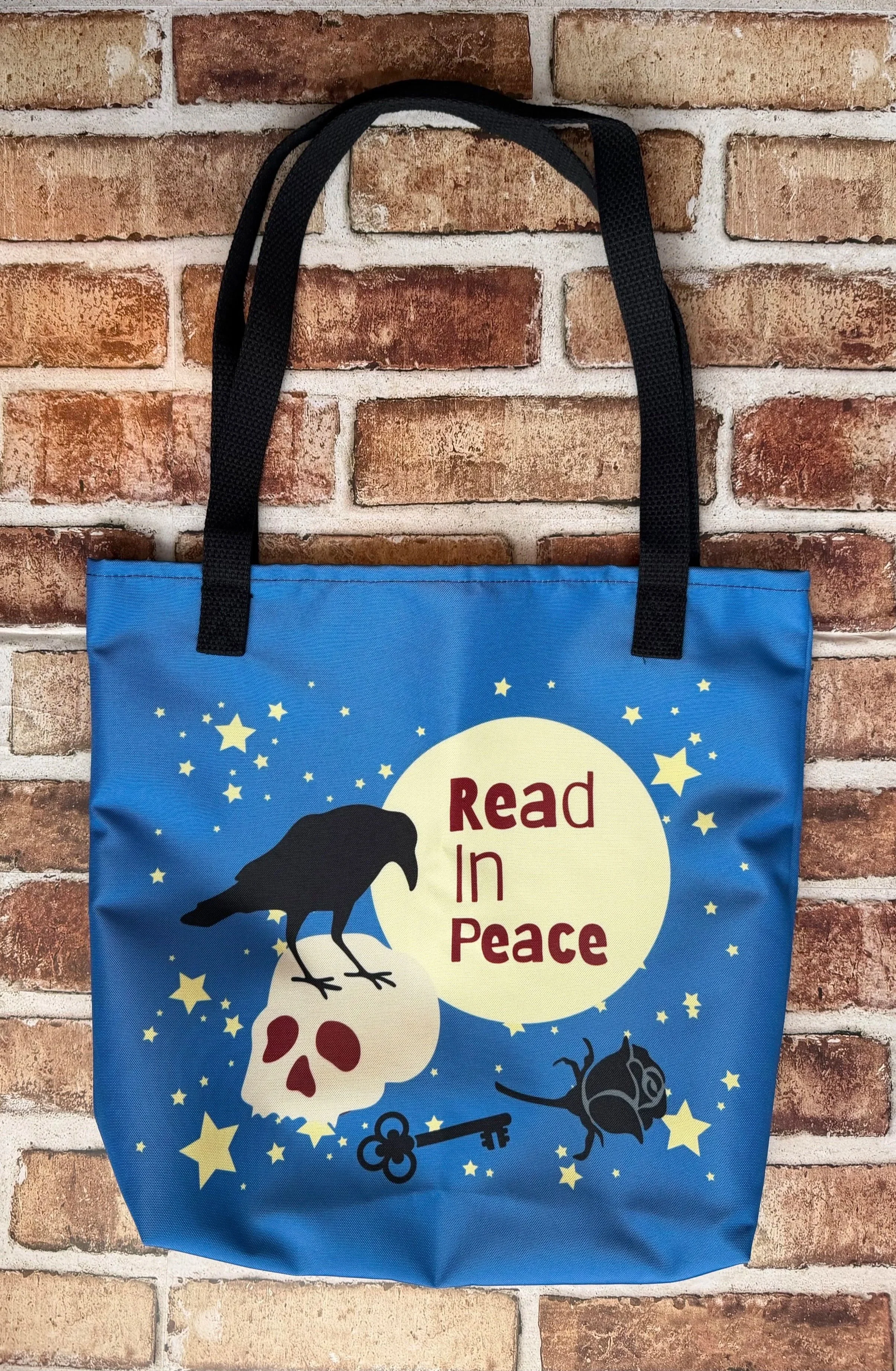 The "Read in Peace" Gothic, double-sided - Tote Bag