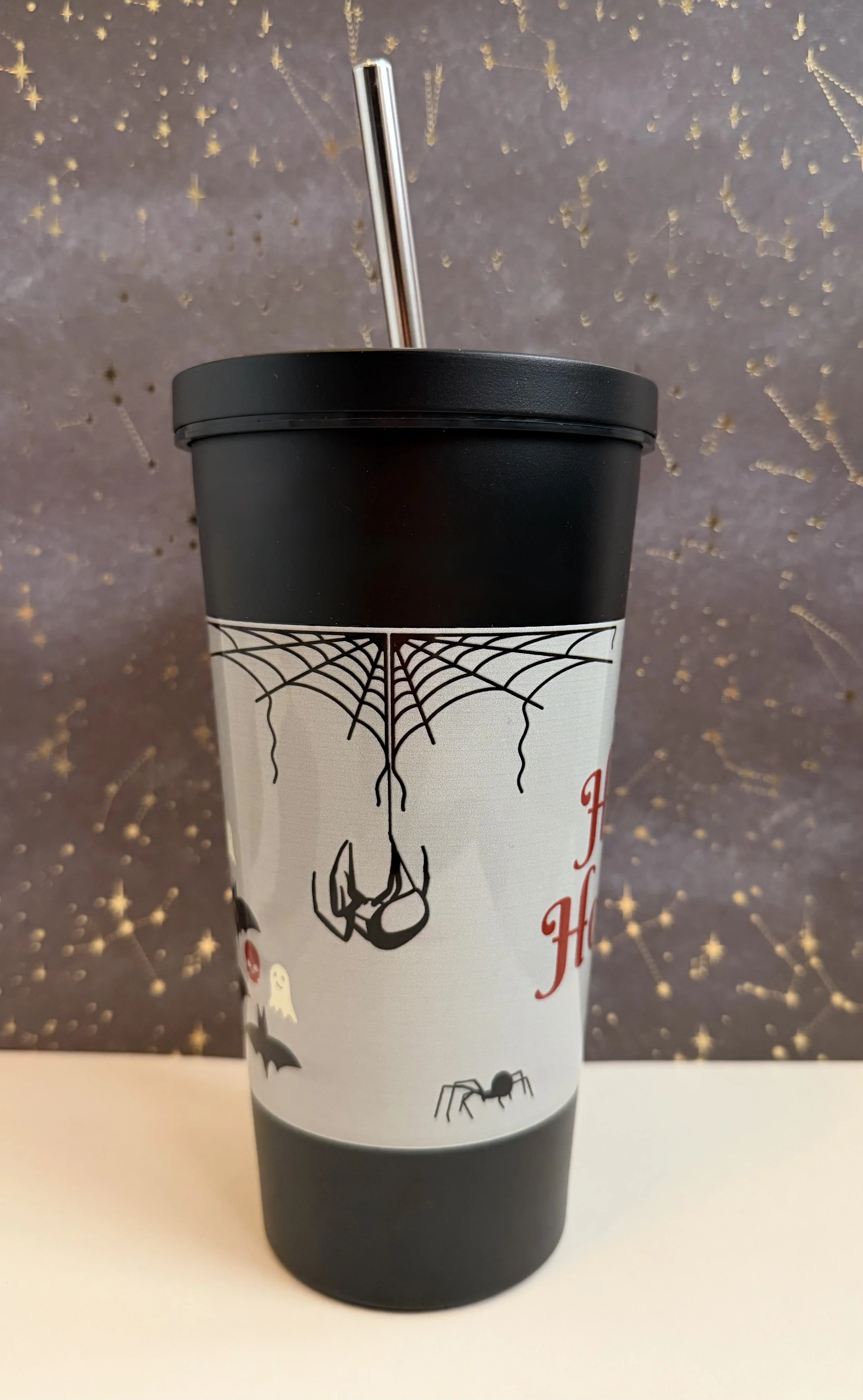 Merry Creepmas Holiiday black tumbler with straw.jpeg