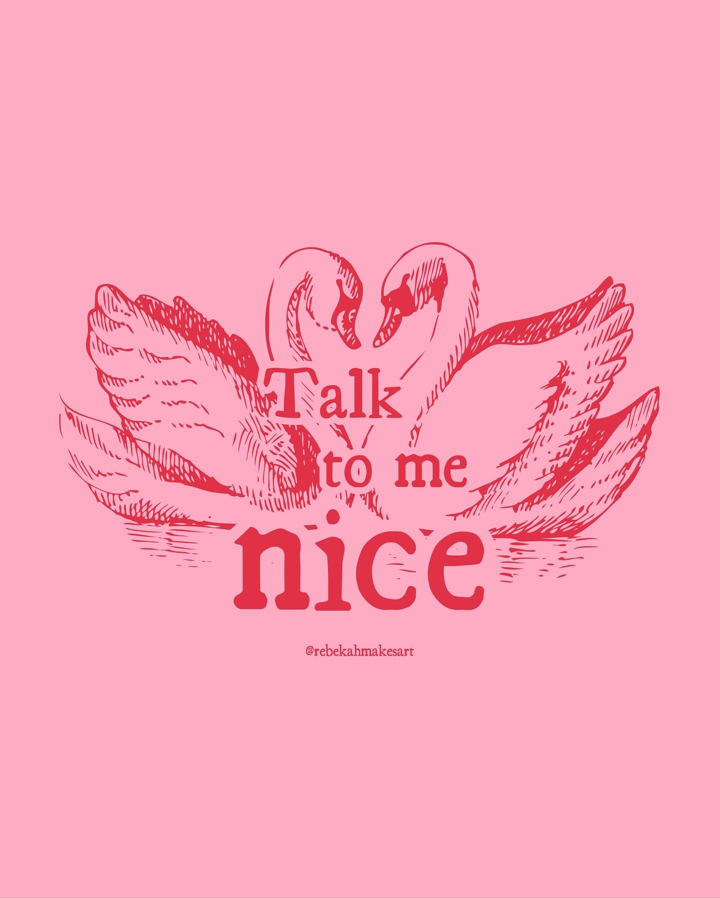 talk to me NICE 🦢🐈🐩

another one of those just-gotta-get-it-outta-my-head pieces &macr;\_(ツ)_/&macr;

🏷️ #talktomenice #graphicdesign #digitalart #artistofinstagram #rebekahmakesart #pinkandred