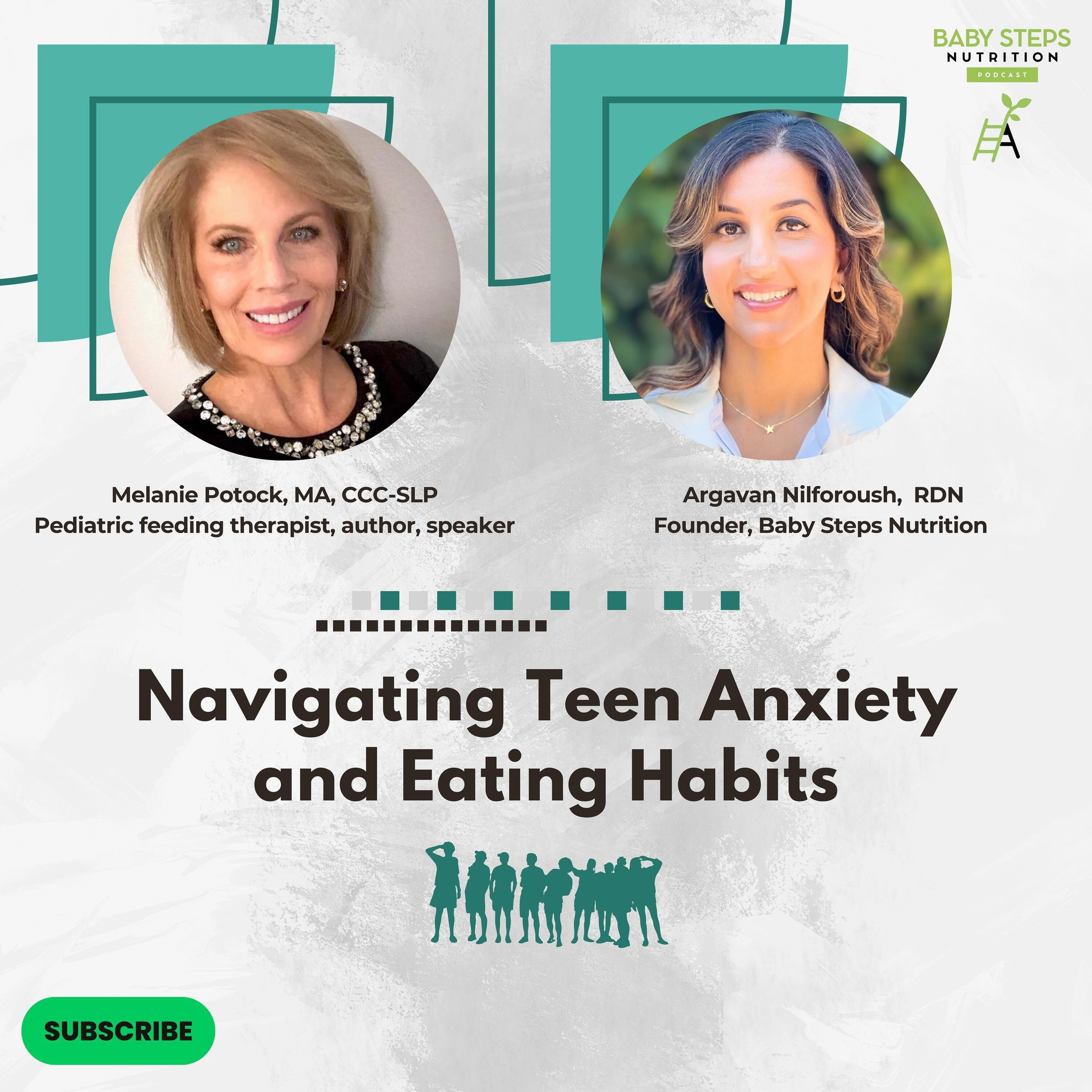 🔍 Sneak peek alert! Catch a glimpse of our upcoming episode: 'Navigating Teen Anxiety and Eating Habits' with the amazing Melanie Potock, MA, CCC-SLP. 

Don't miss out!🌟 Follow/subscribe to the Baby Steps Nutrition Podcast for all our latest releas