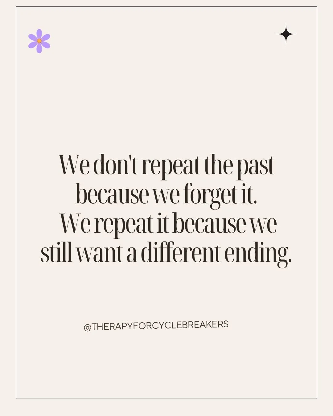💭 We repeat the patterns we most need to change.
It’s not because we forgot the past — it’s because part of us is still trying to rewrite it.
We replay familiar dynamics hoping this time, the story will end differently. We ch