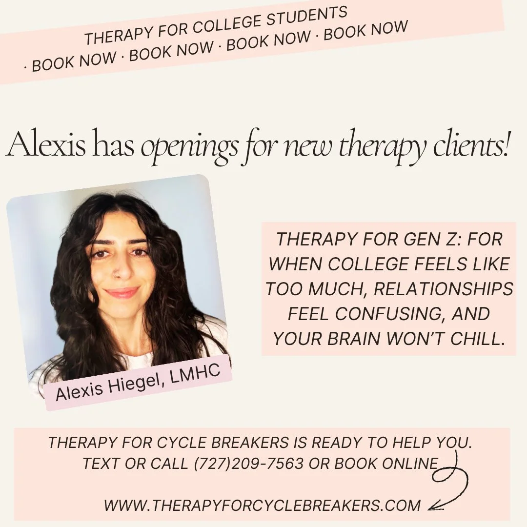 College. Deadlines. Friend drama. Anxiety that won’t quit.
You’re trying to keep it together — but everything feels a lot.
Therapy for Cycle Breakers offers therapy for young adults in Florida who are tired of pretending they&rs