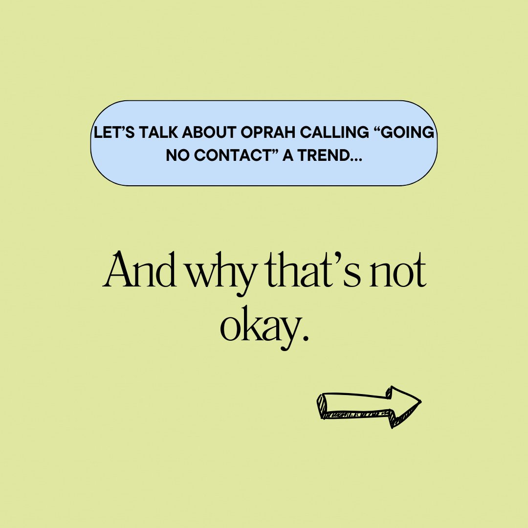 ✨ Let&rsquo;s talk about the &ldquo;going no contact is a trend&rdquo; conversation&hellip; ✨⁠
When Oprah called going no contact a trend, a lot of people felt dismissed.⁠
But the truth is simple:⁠
⁠
Going no contact isn&rsquo;t trendy.⁠
It&rsquo;s n