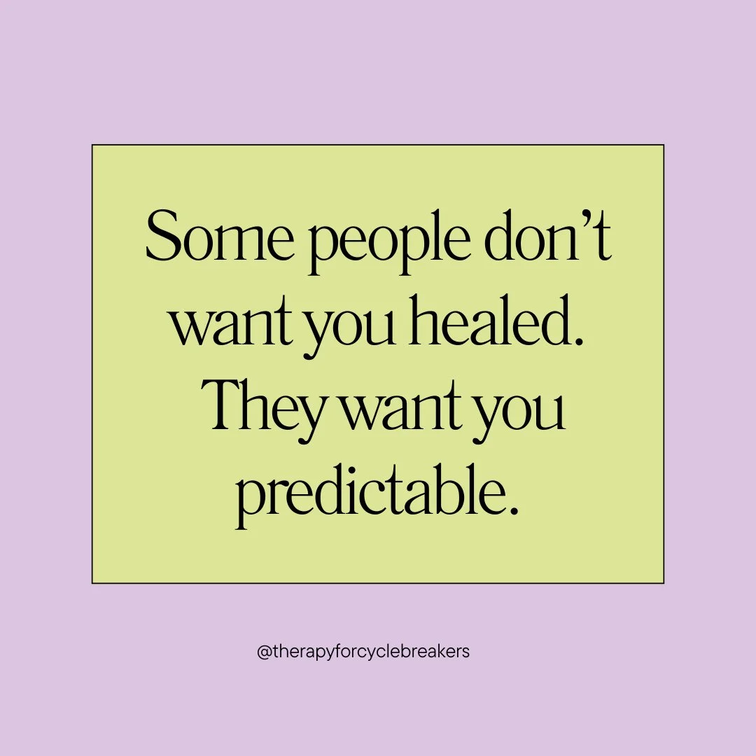 &ldquo;Some people don&rsquo;t want you healed.⁠
They want you predictable.&rdquo;⁠
⁠
Because your healing disrupts the version of you that made their life easier.⁠
The version of you who didn&rsquo;t set boundaries.⁠
Who stayed quiet.⁠
Who carried t