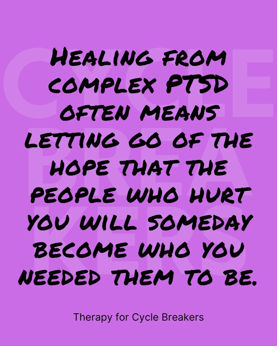 Healing from complex PTSD often means letting go of the hope that the people who hurt you will someday become who you needed them to be.⁠
⁠
And that grief is real.⁠
⁠
Because part of healing isn&rsquo;t just processing what happened &mdash; it&rsquo;