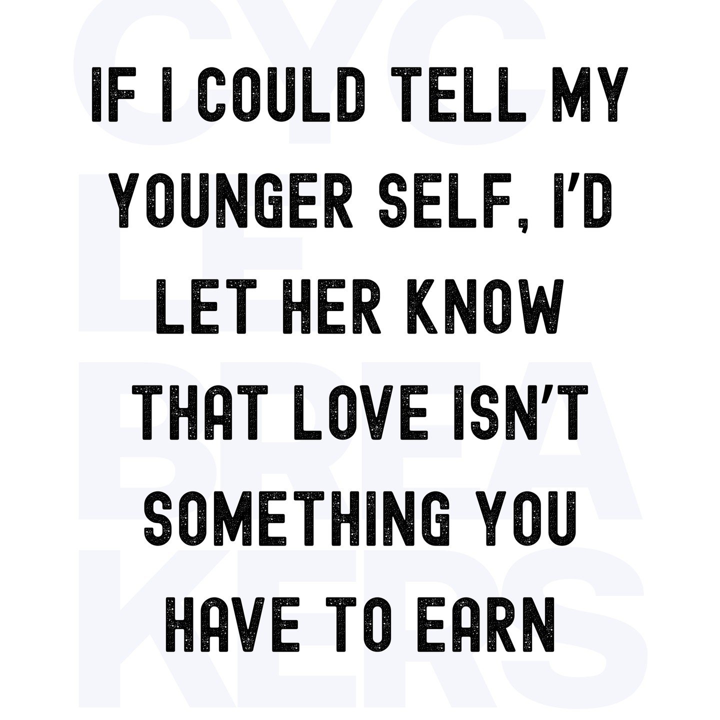 What do you wish you could tell your younger self? ⤵️⁠
⁠
I wish I knew this sooner- you shouldn't have to earn love. ⁠
⁠
No amount of overexplaining, overgiving, or overextending yourself will turn someone into a safe person.⁠
⁠
And a lot of us learn