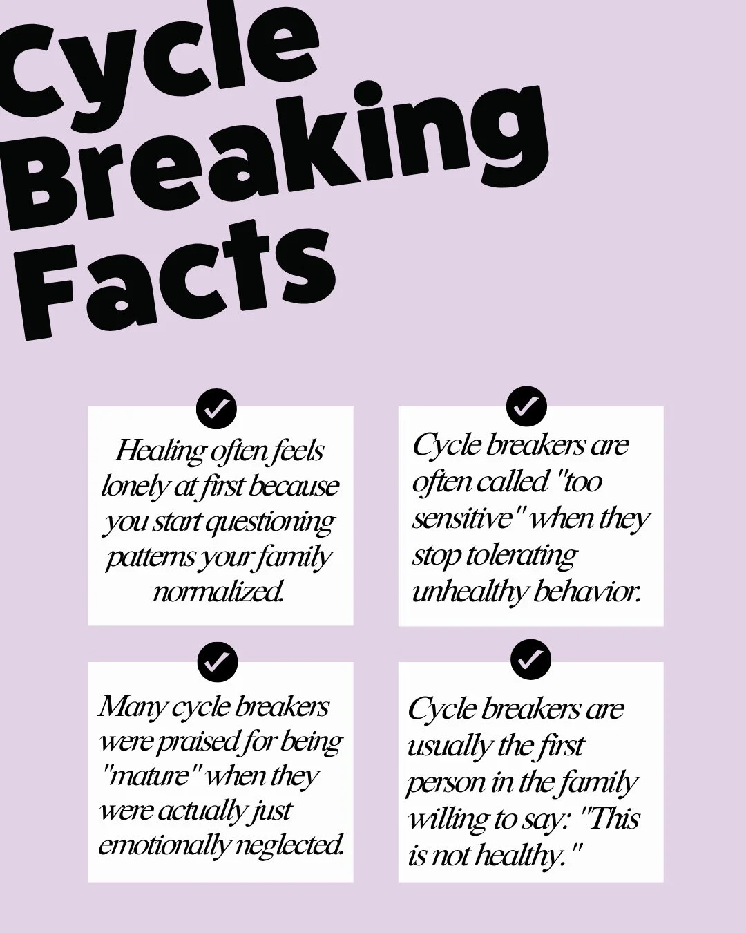 Cycle breaking matters because unhealed patterns do not just disappear with time. They often continue through relationships, parenting, nervous systems, communication, boundaries, and the way we see ourselves.⁠
⁠
A lot of people were taught to surviv