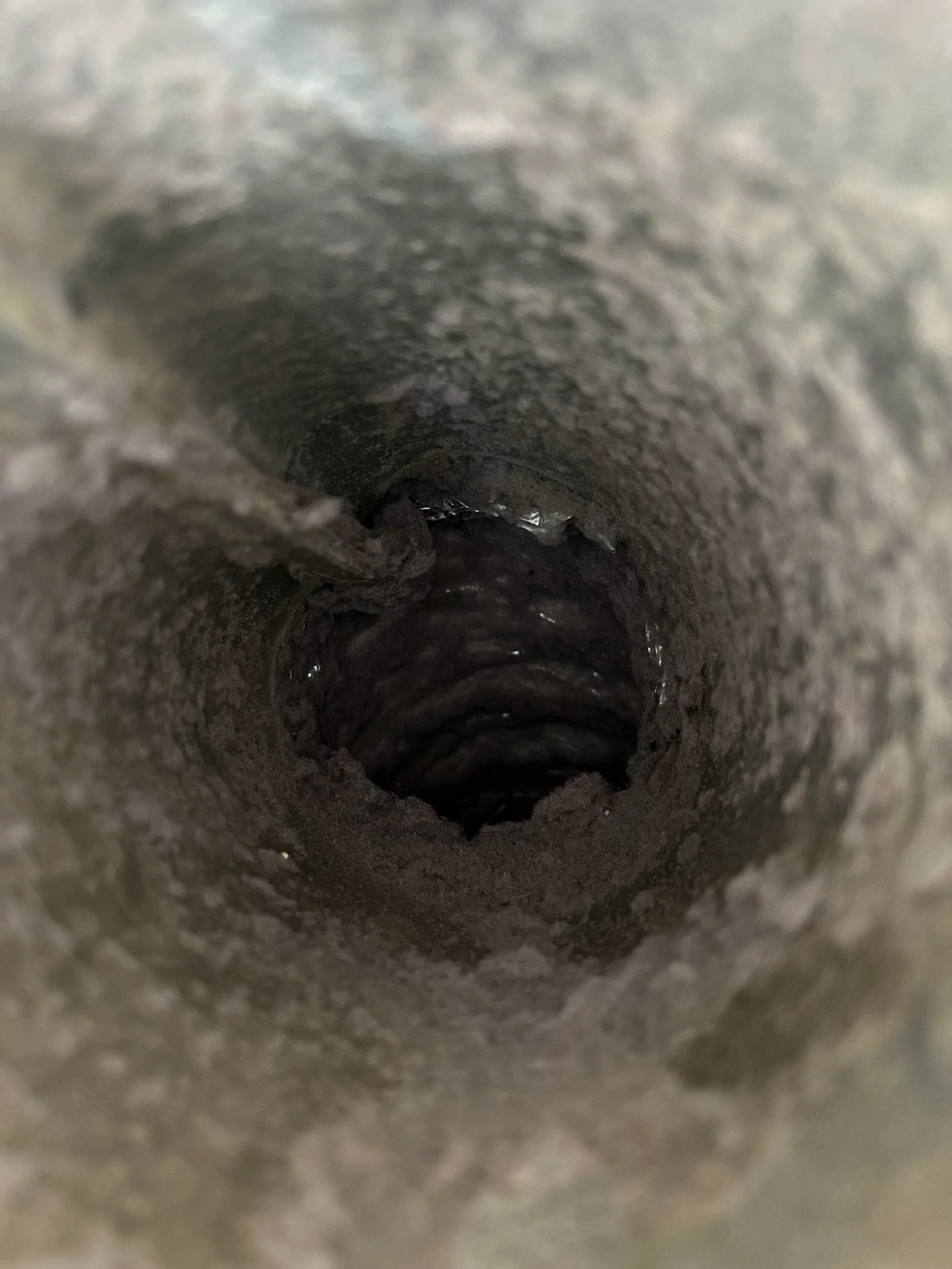 Dryer duct before cleaning 