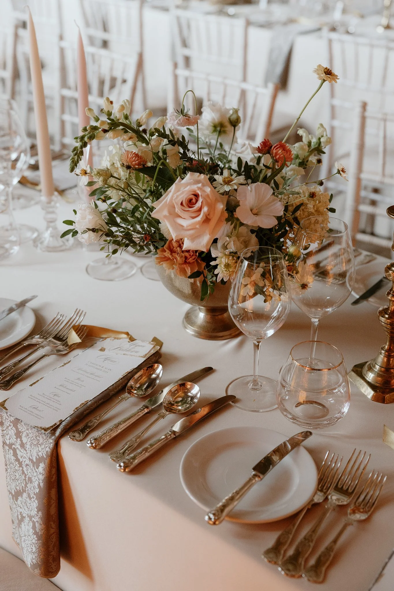 Close up details created by Rosie Green Events at Gosford House