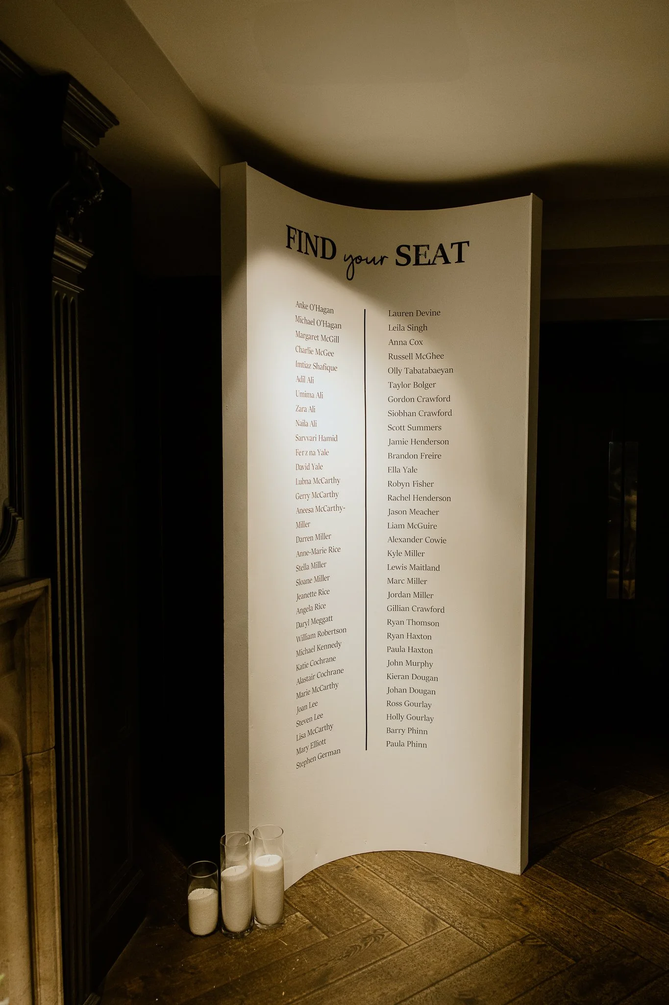 Luxury table seating plan at Blythswood Square Hotel in Glasgow