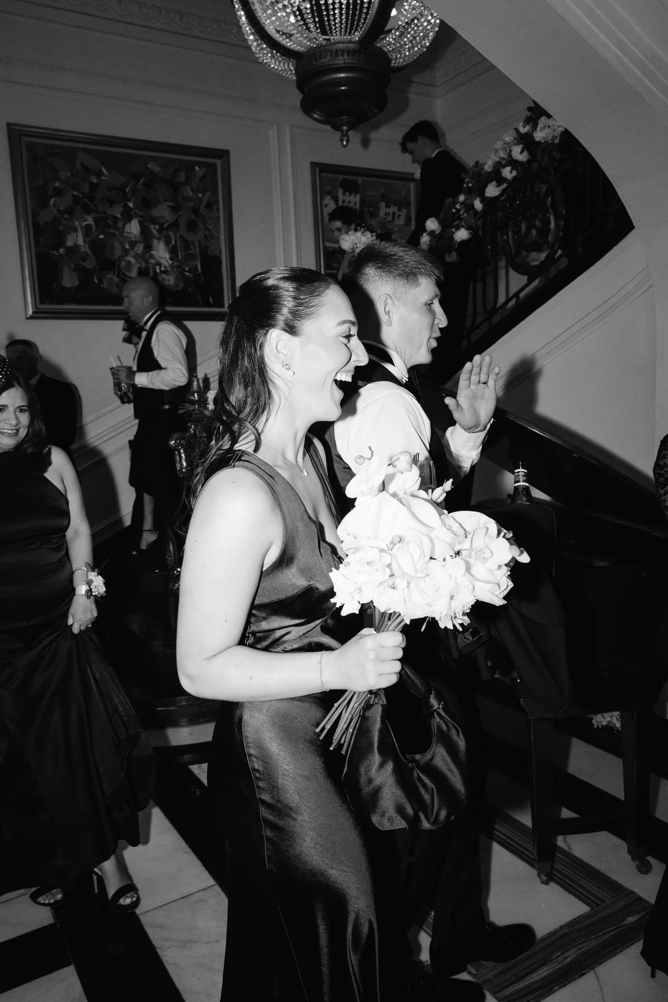 Guests are entering the dinner room