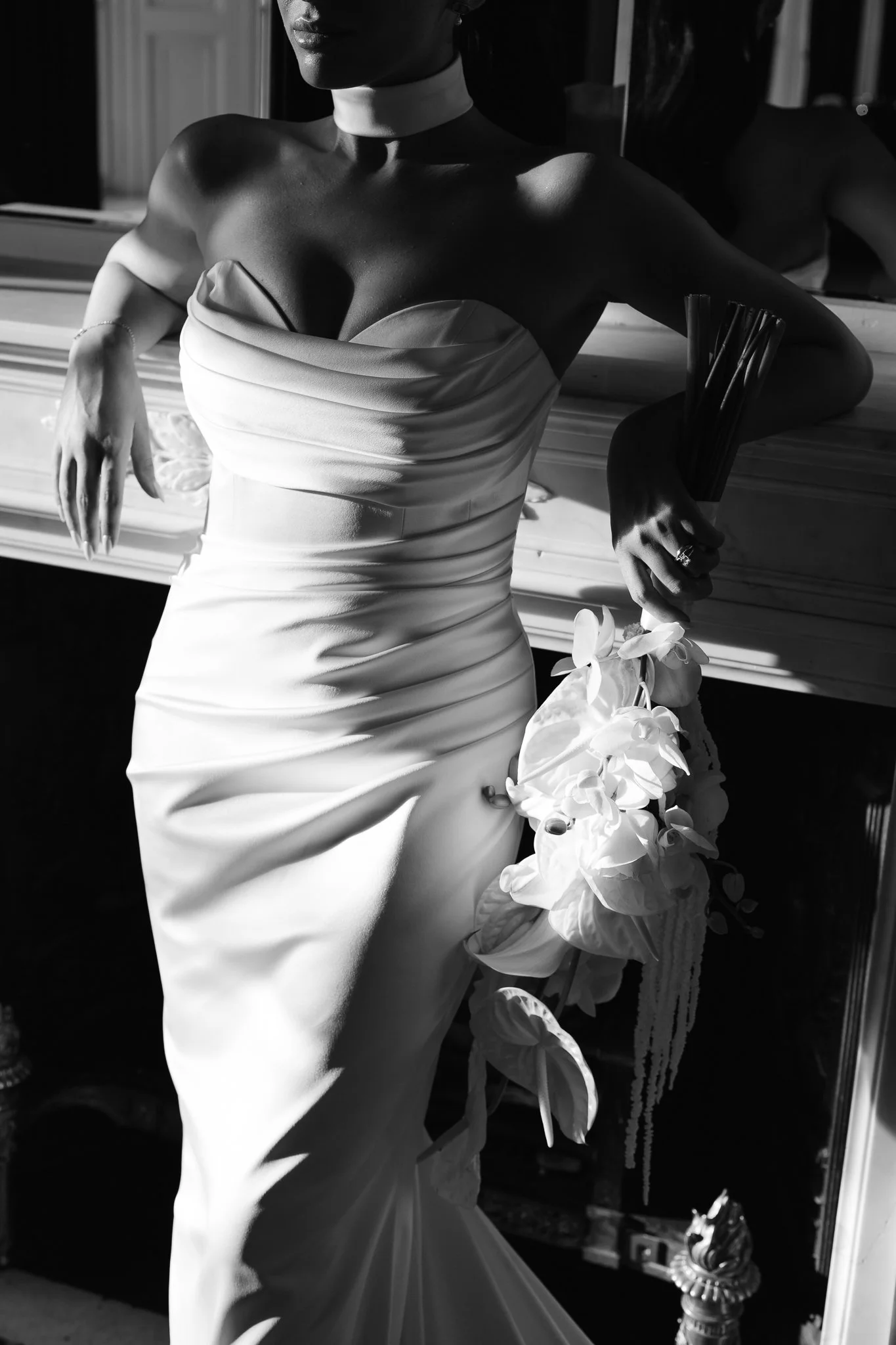 Fashion forward bride close up portrait