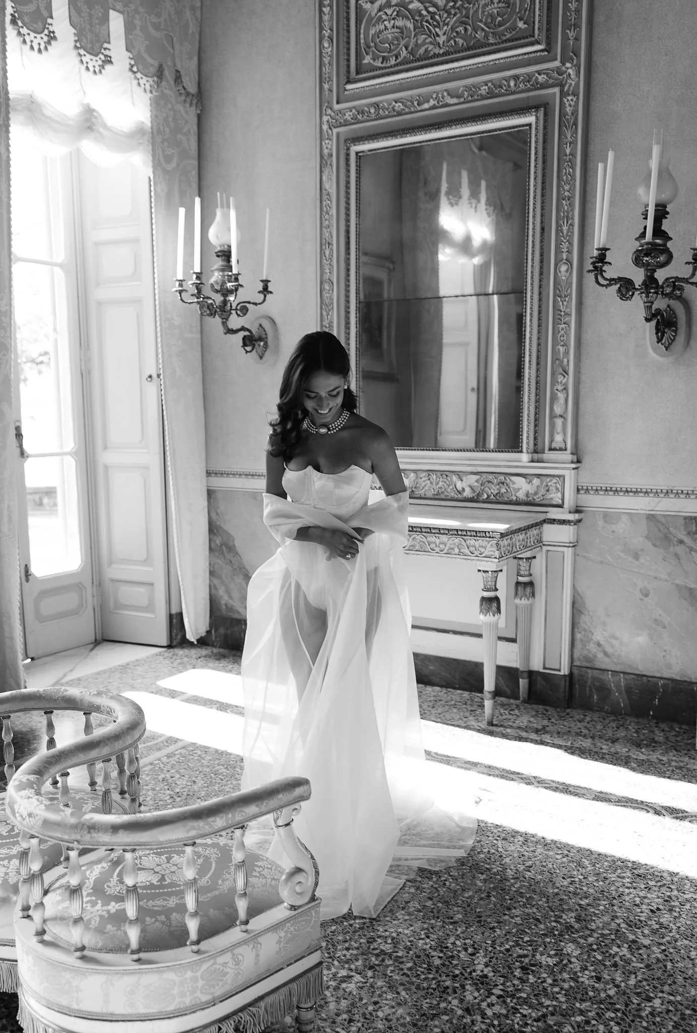 Luxurious bridal boudoir wedding photographer in Italy, Lake Como