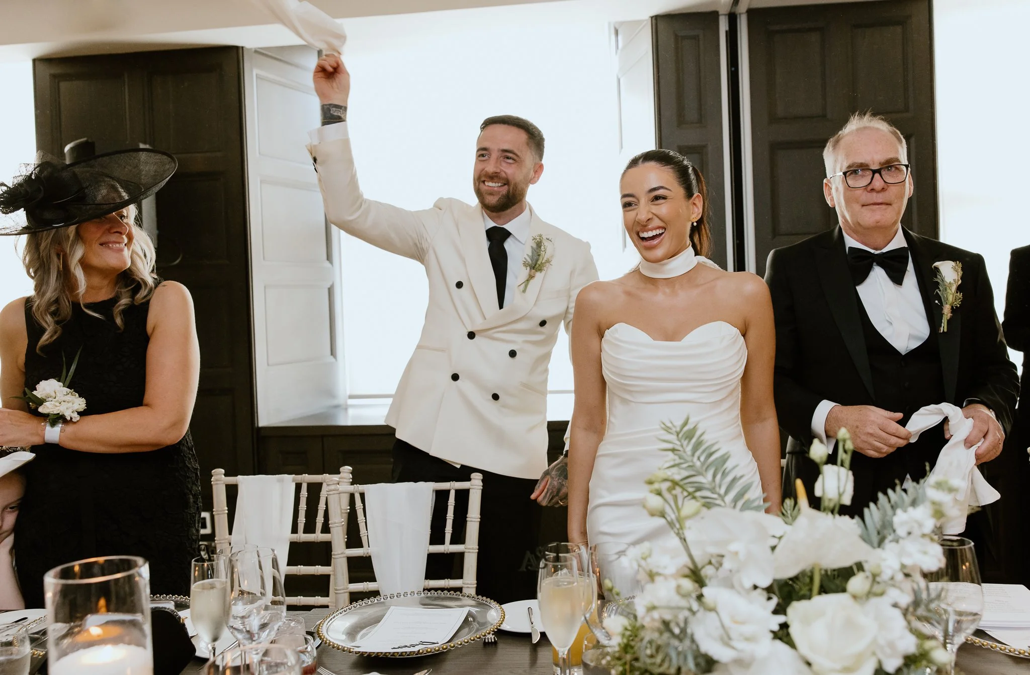 Groom and bride for the speeches