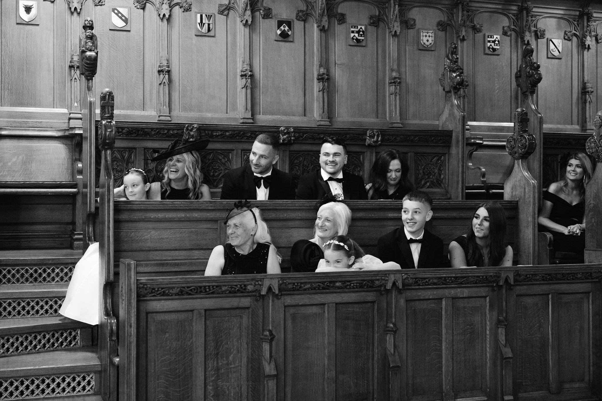 Candid photo of the guests at Glasgow University Chapel