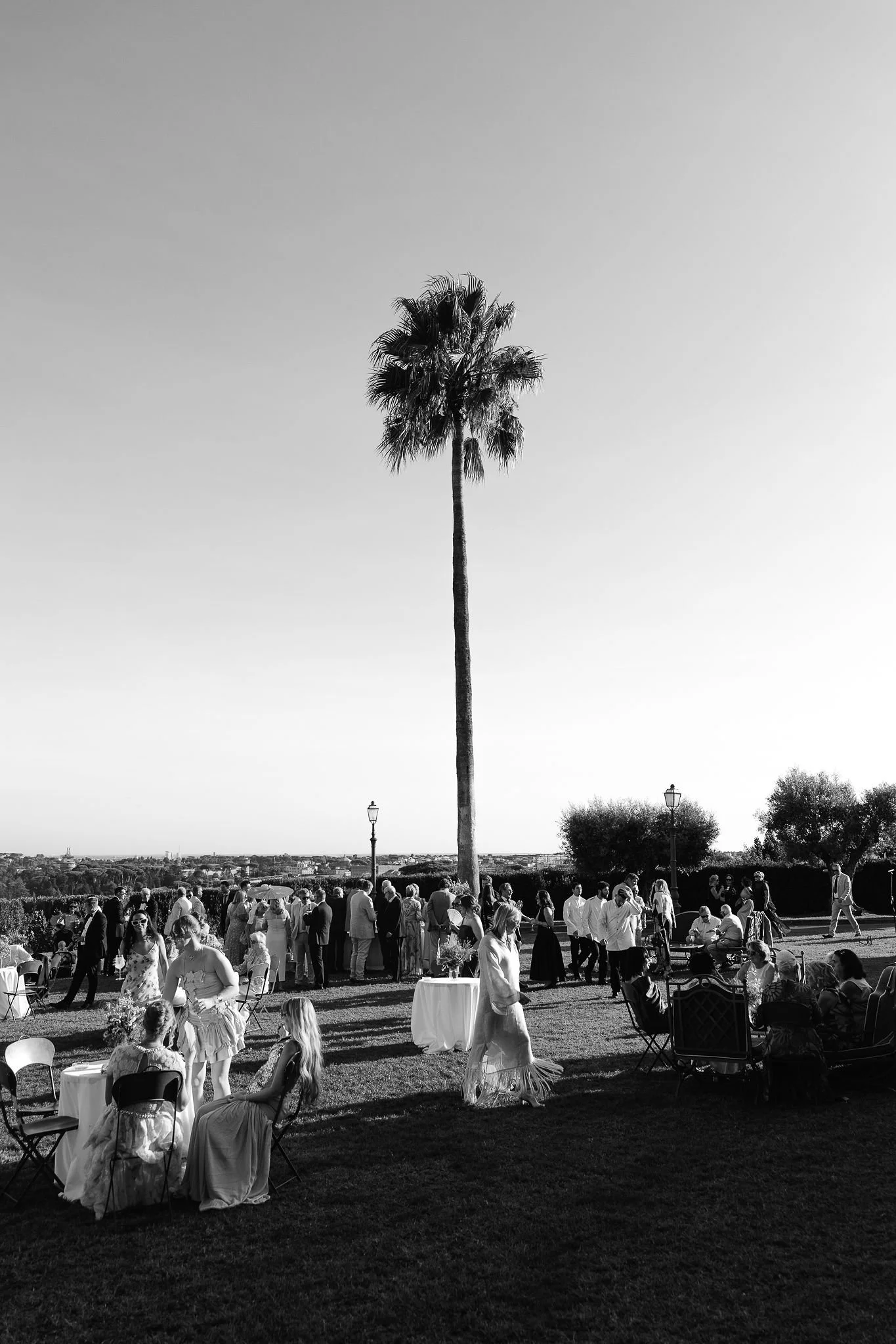 Fashion led wedding reception at Villa Miani in Rome