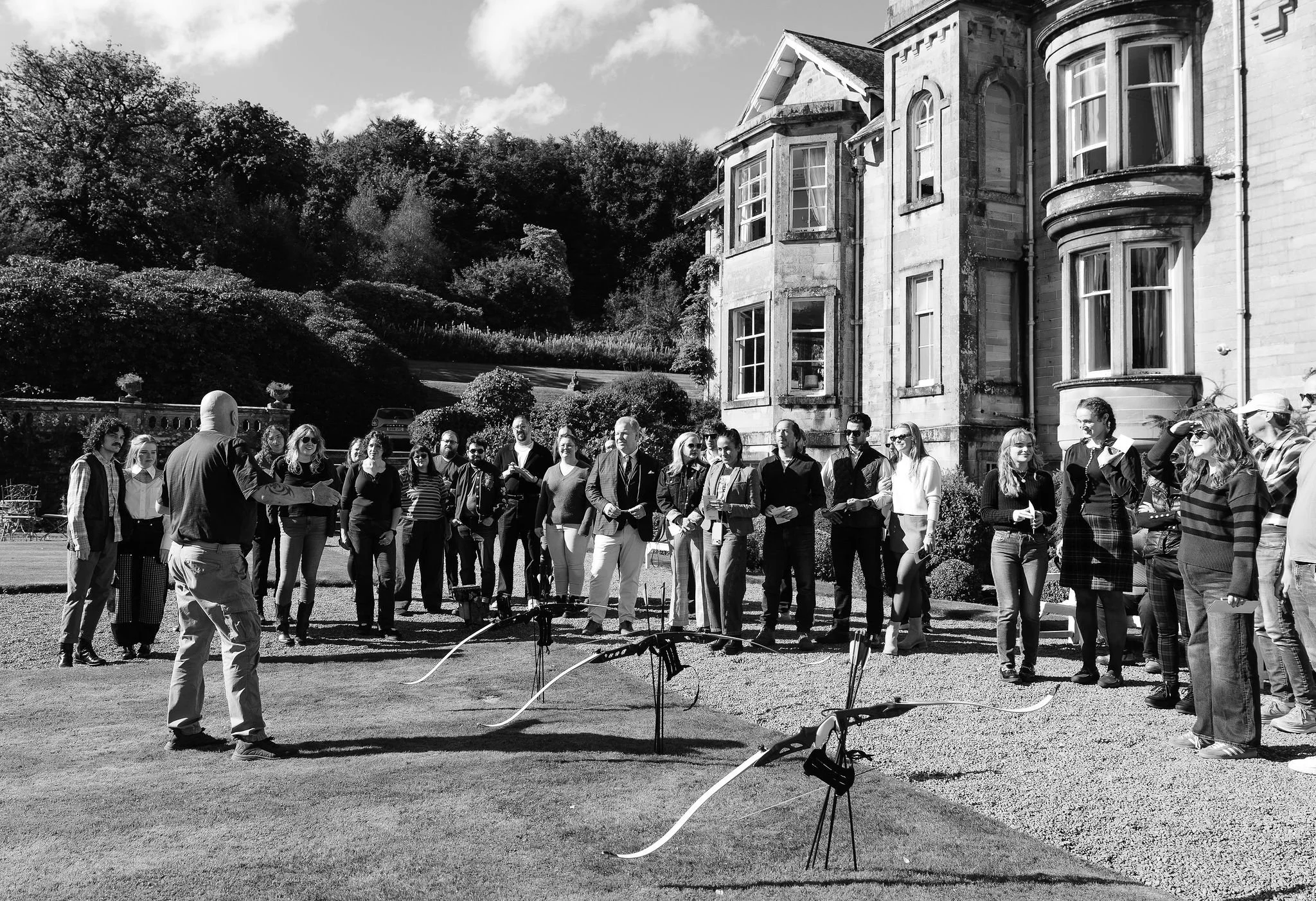The Scottish archery experience for American wedding guests at Auchen castle