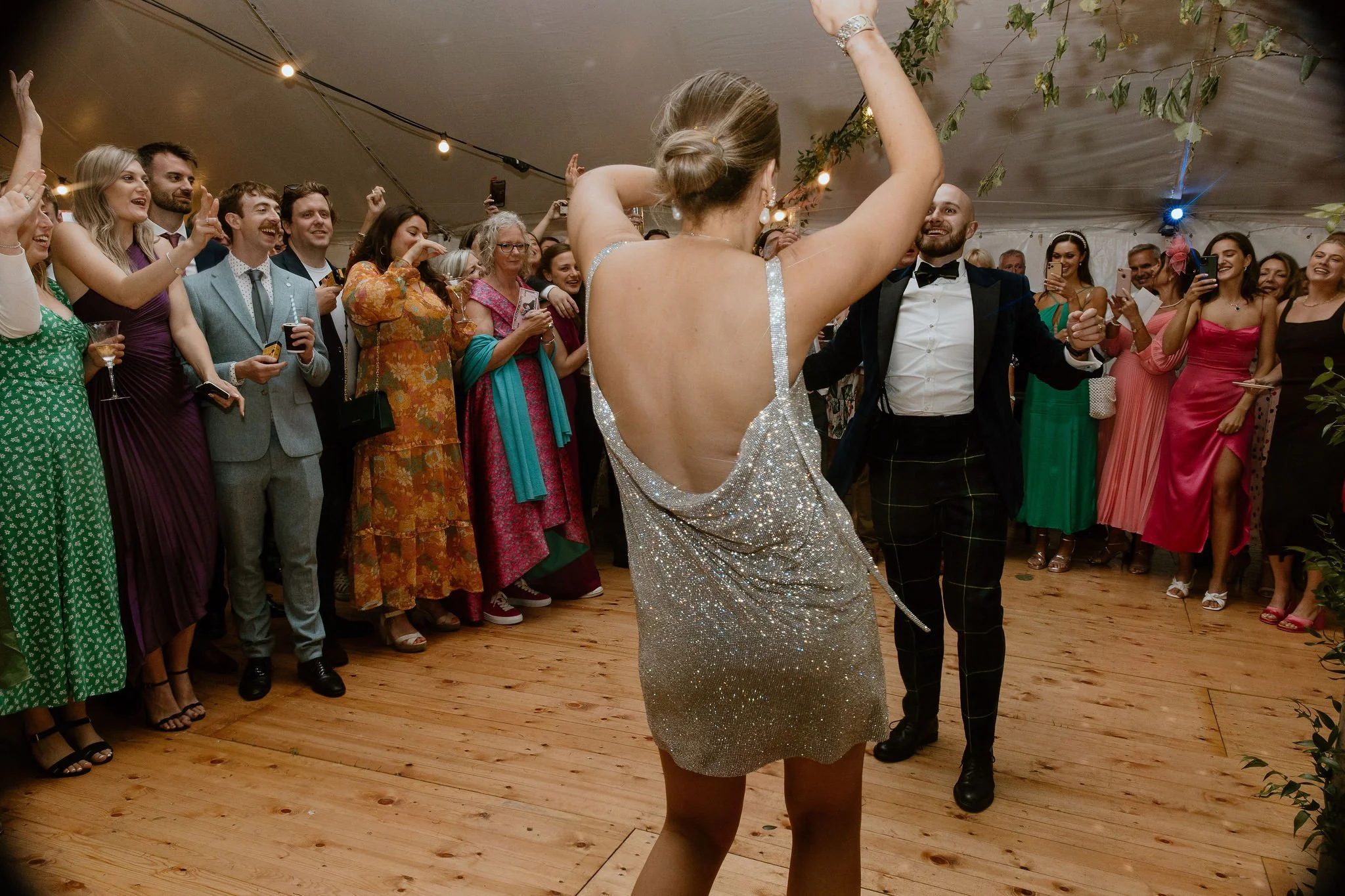 Wedding party at the bride's family home in Scotland, Ayrshire