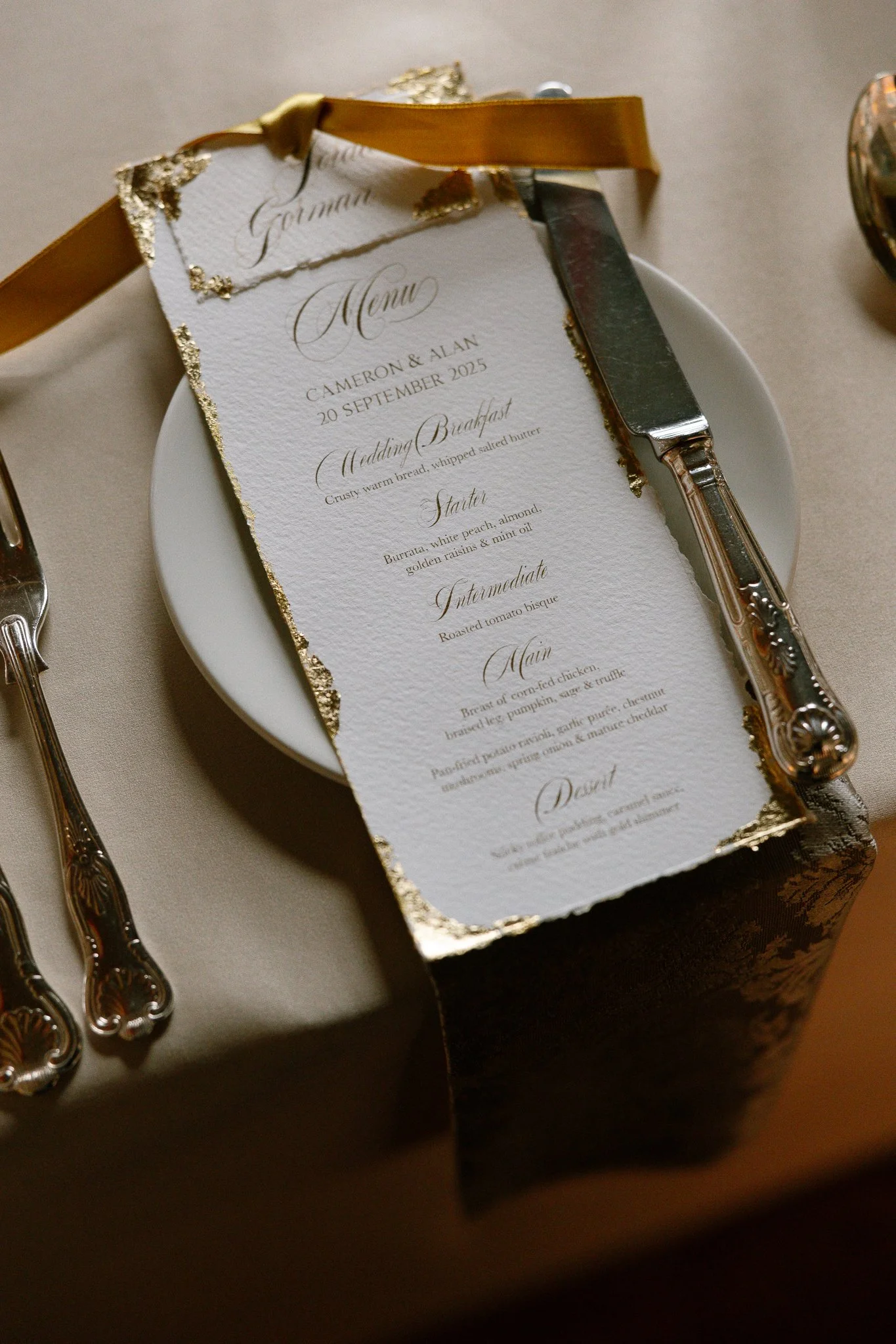 Luxury wedding stationary at Gosford House near Edinburgh