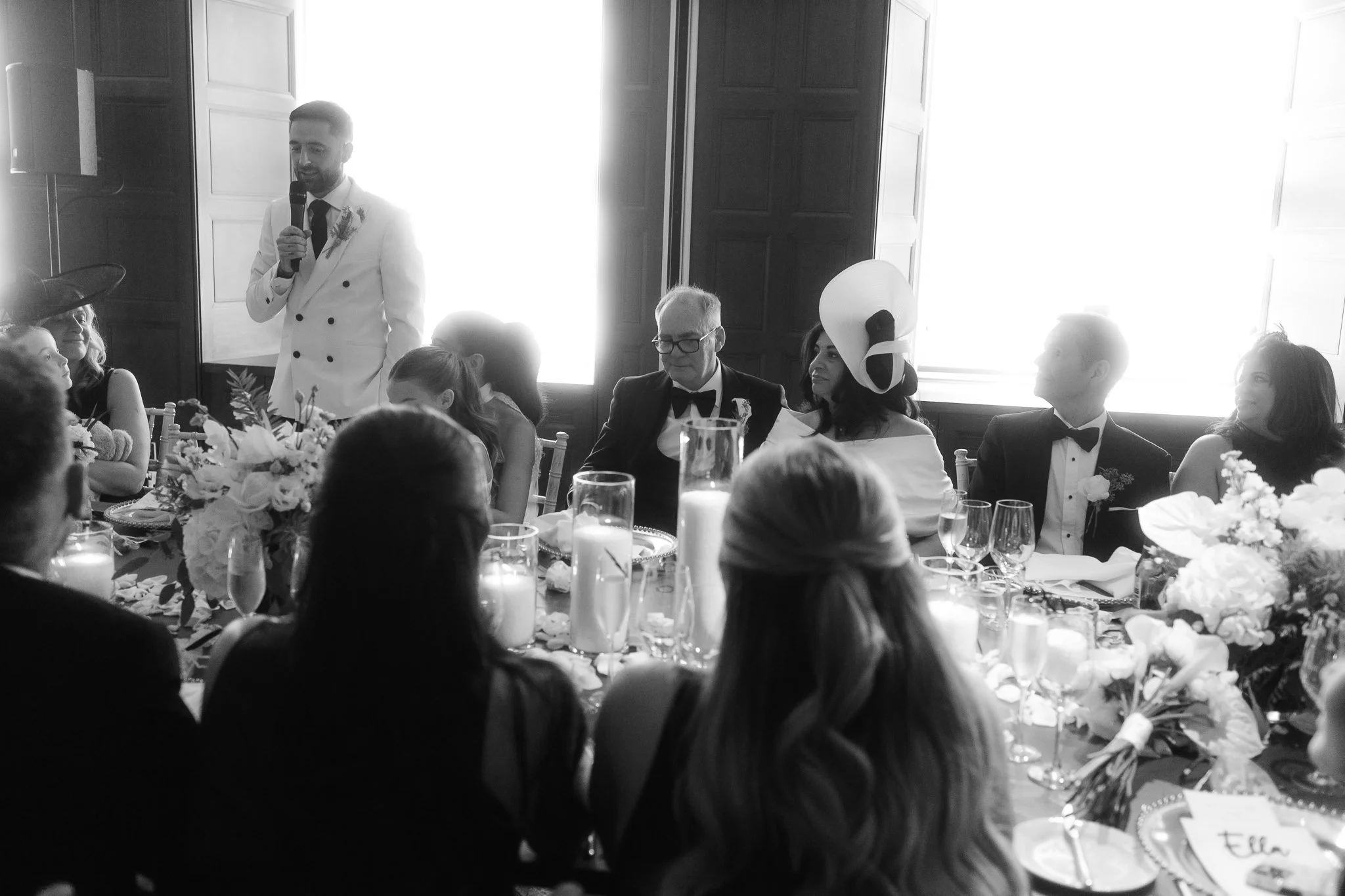Groom is giving a speech