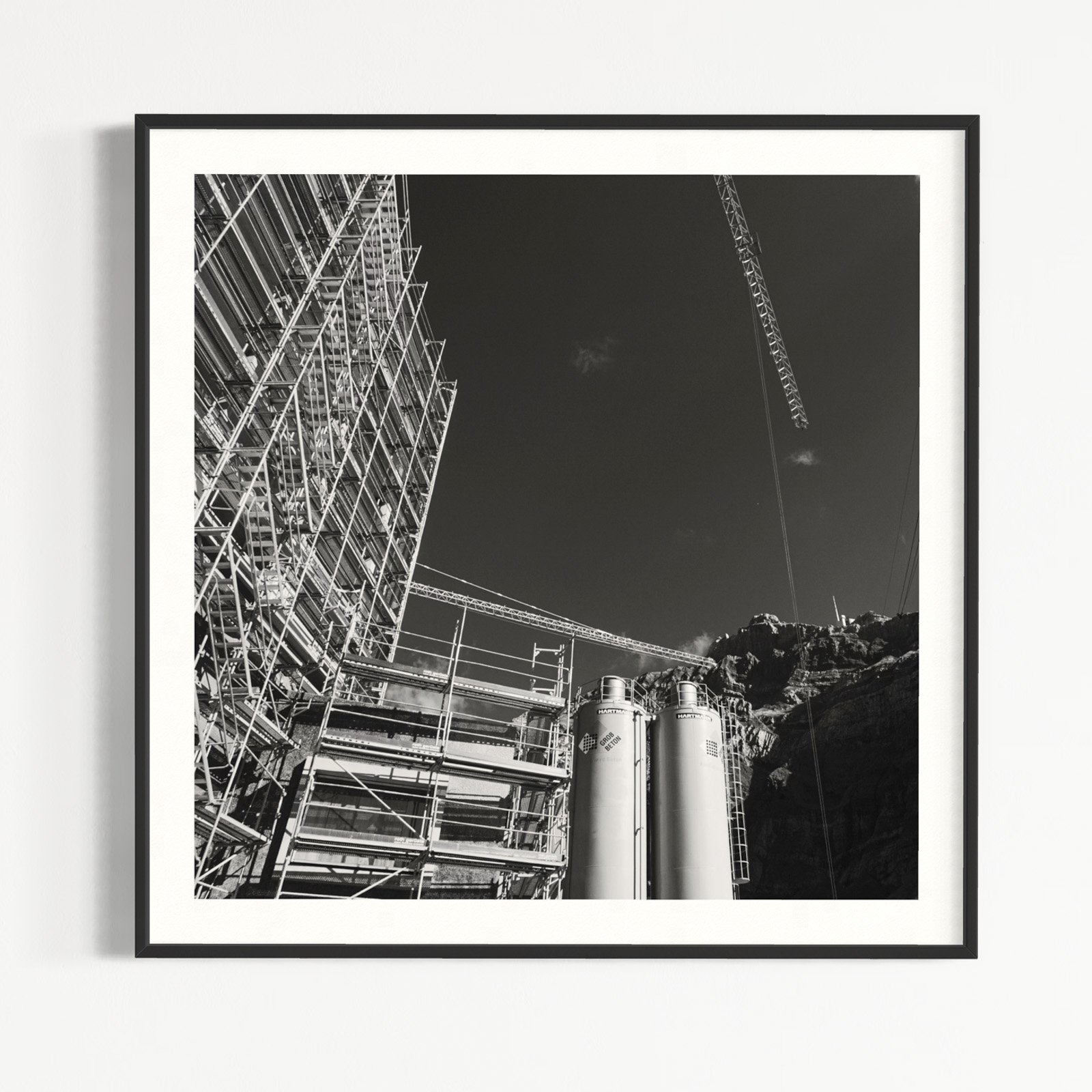 Schwarzweiss im Quadrat - Foto Schweiz Baustelle Schwägalp Alpstein Säntis