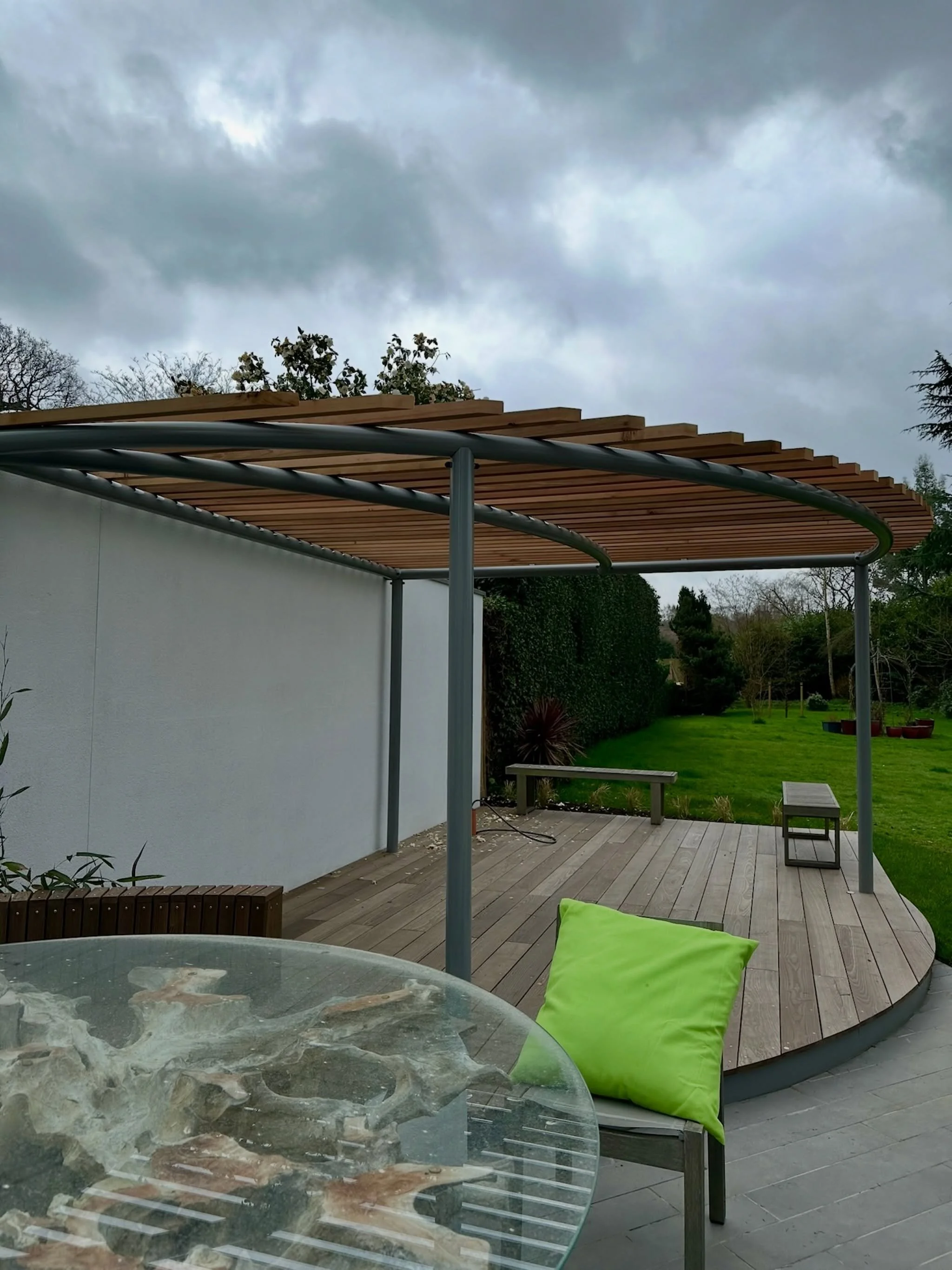 At Langdale, if you can dream it, we can build it.

This bespoke pergola was designed in-house by our team to perfectly suit the space, the architecture, and how our client wanted to use their garden. From initial concept through to construction, eve