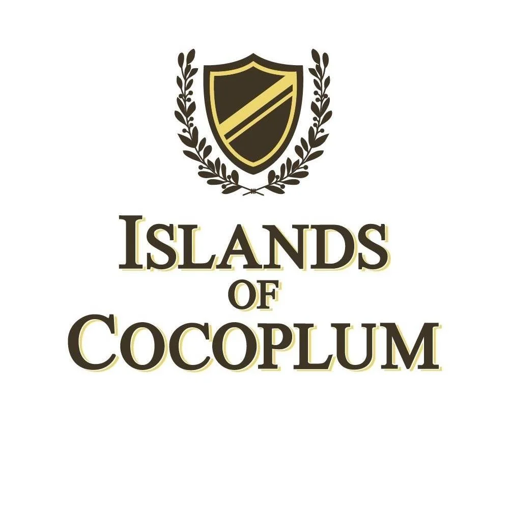 Logo with a shield emblem and a laurel wreath, text reads 'Islands of Coculum' with a black and gold color scheme.