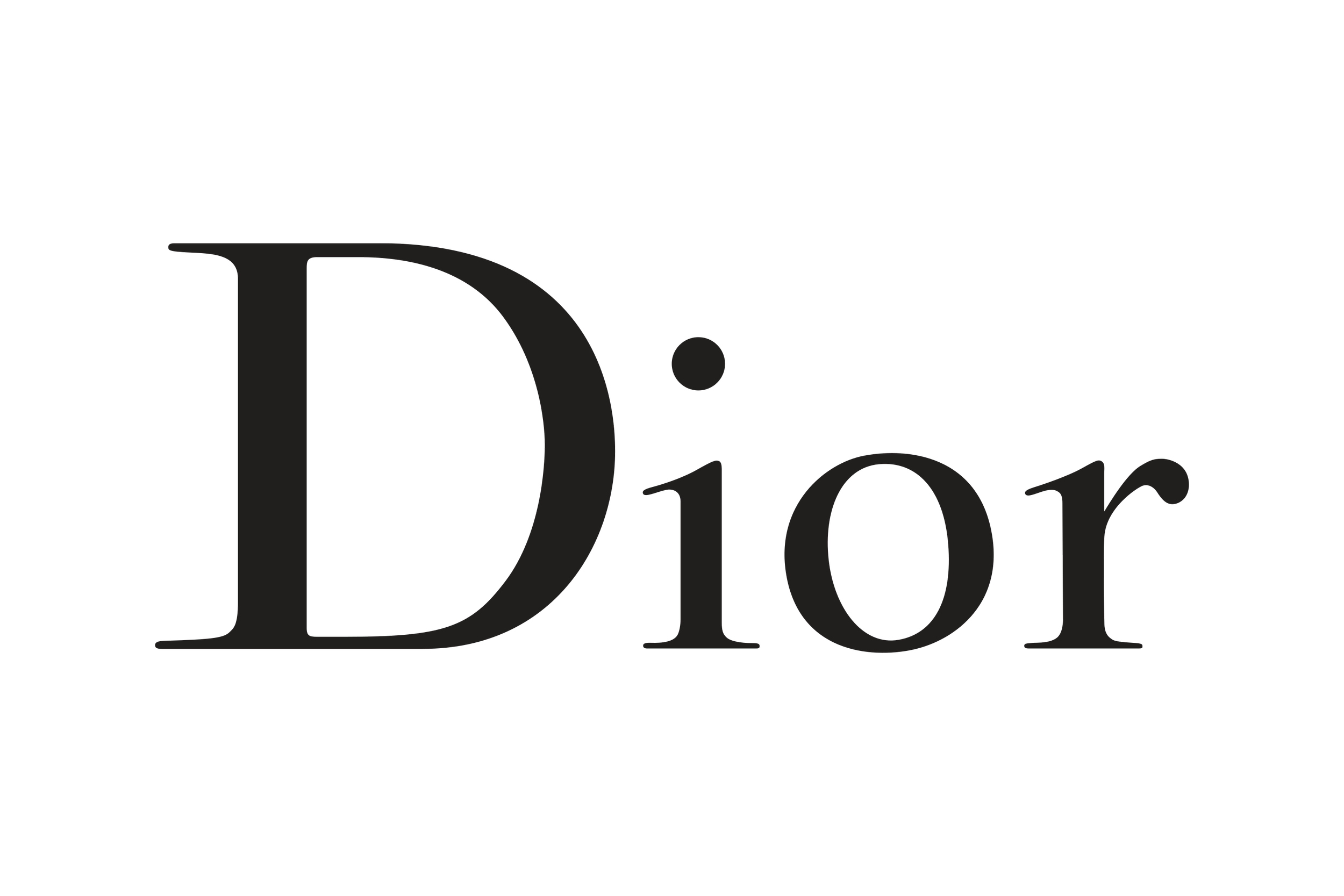 Black text logo of the word 'Dior' with a stylized 'D' on a transparent background.