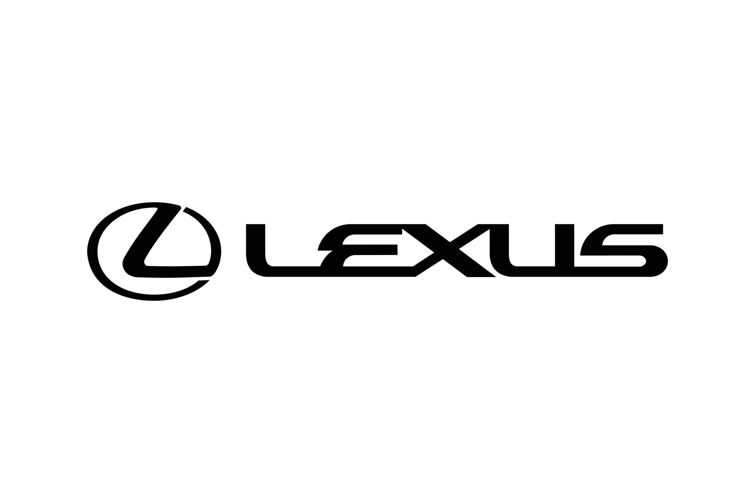 Black background with the white outlined Lexus logo and text.