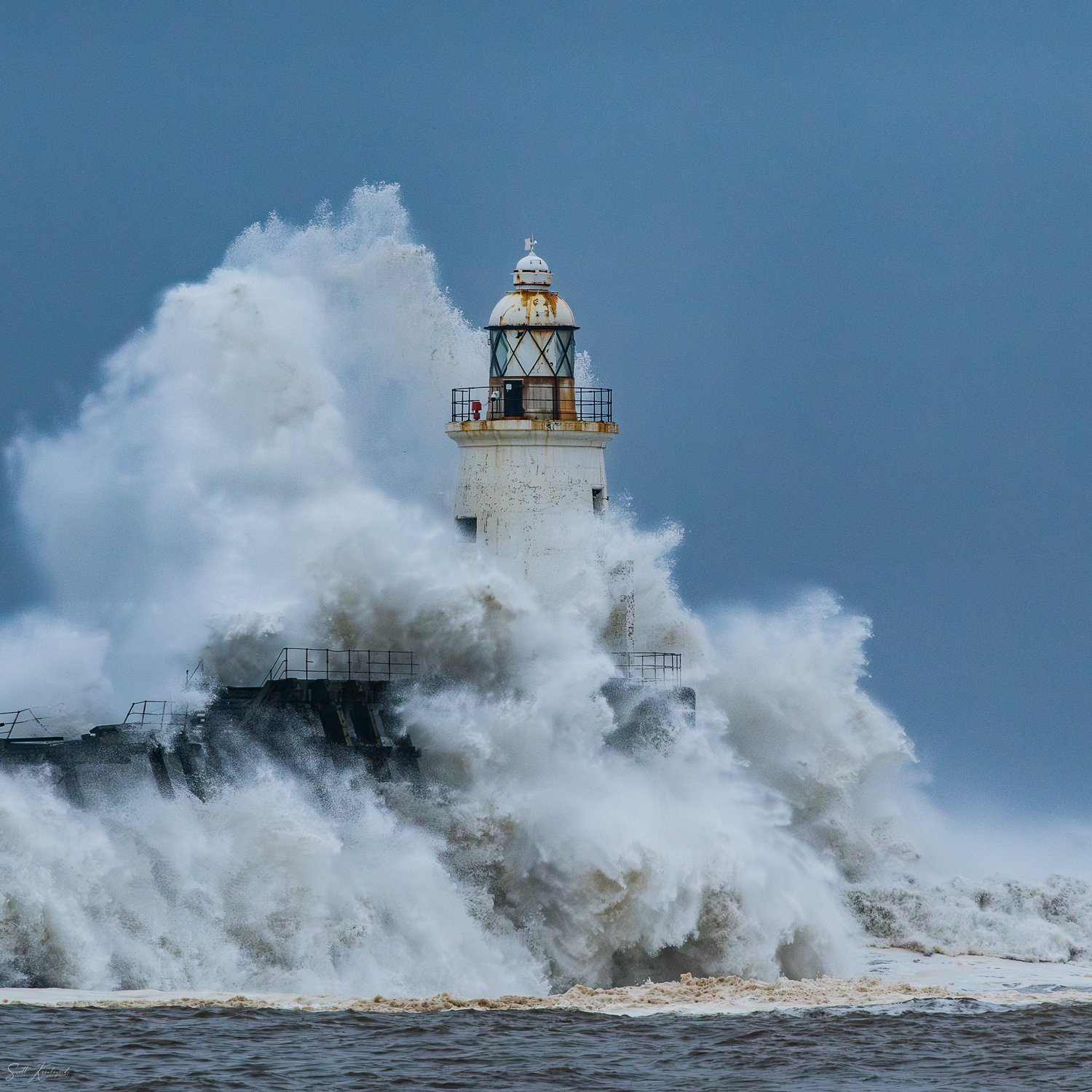 Storm Babet at Blyth Pier