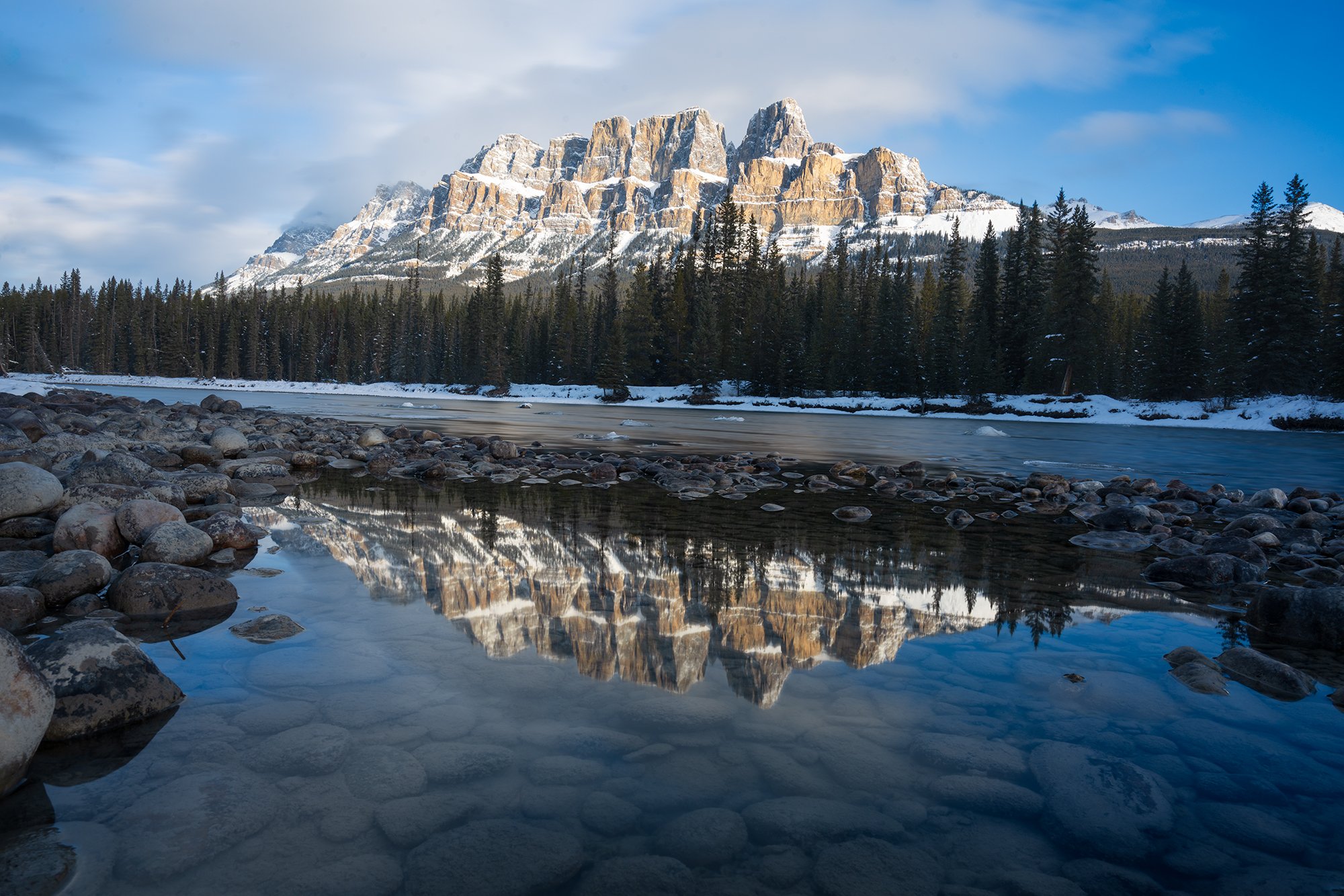 Winter's light at Castle Mountain
