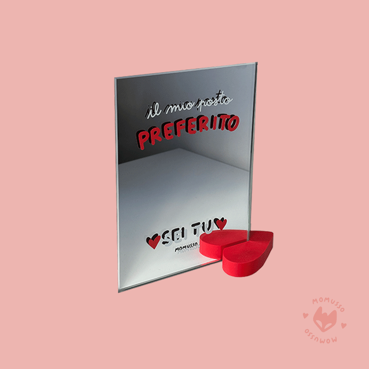 Specchio Momusso con base cuore