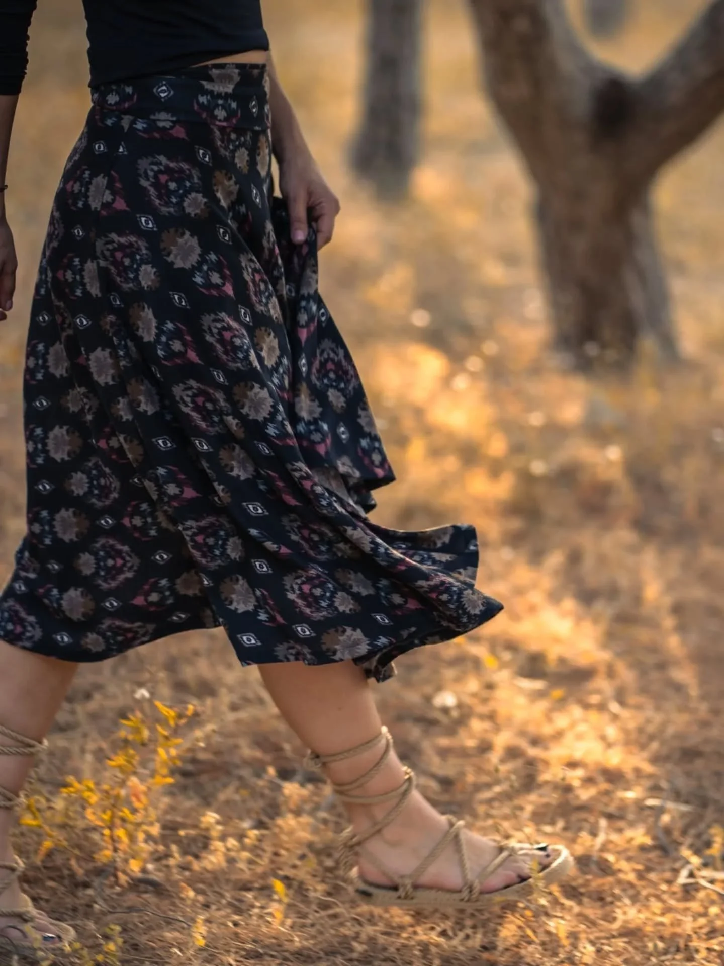 The kind of piece that moves before you do
&bull;
Earth Pulse Wrap Skirt